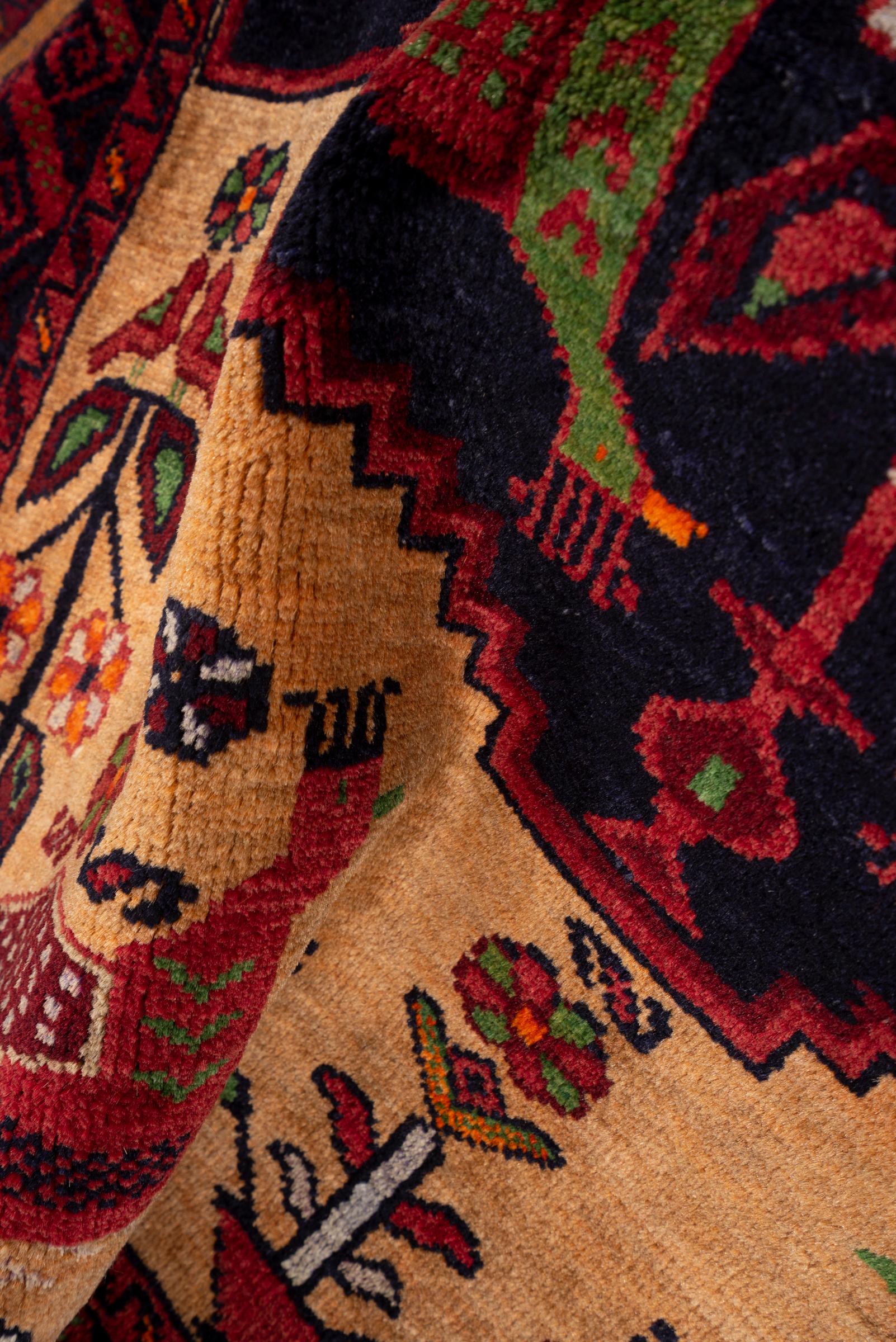 Vintage Baluch Pictorial Signed Persian Rug