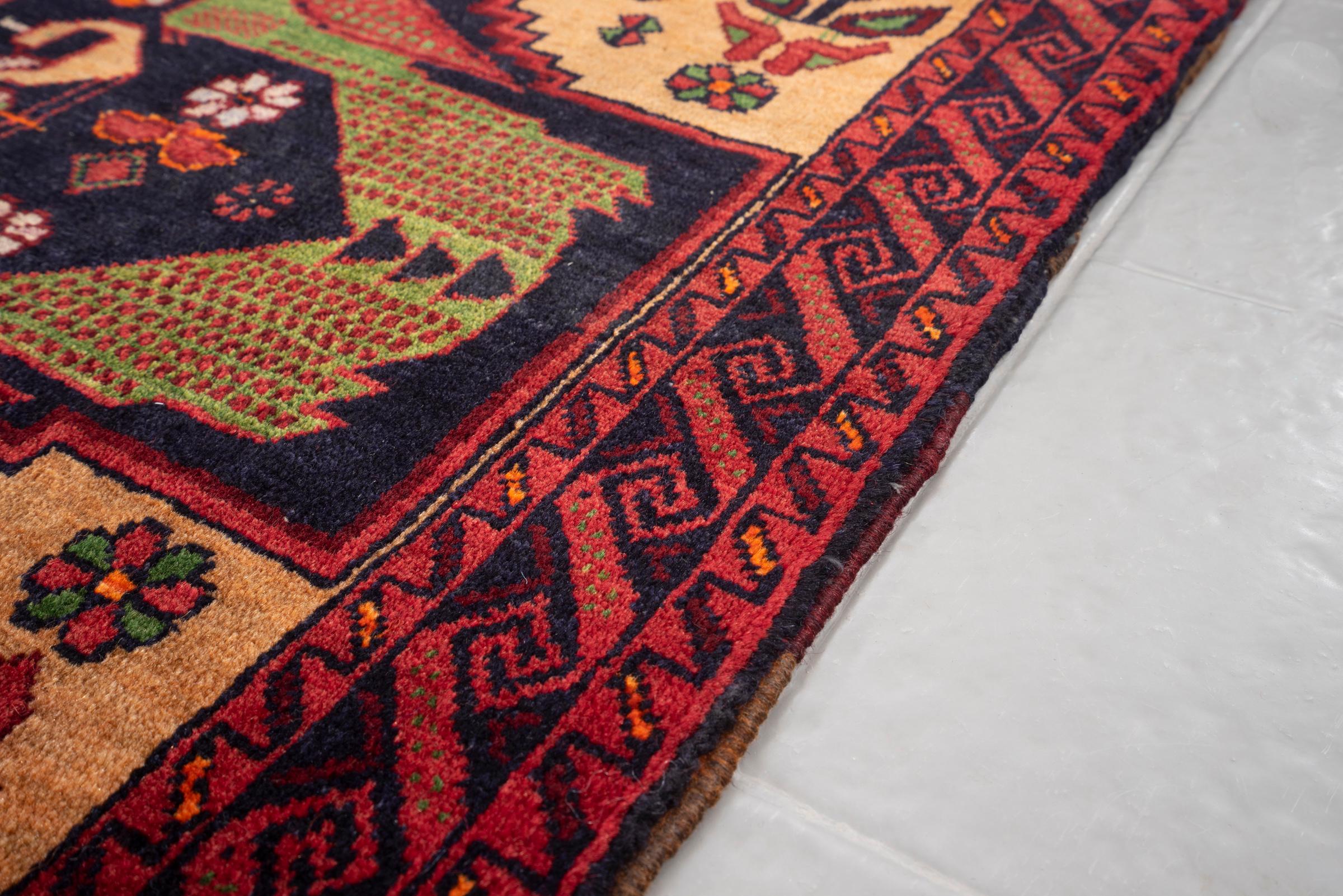 Vintage Baluch Pictorial Signed Persian Rug