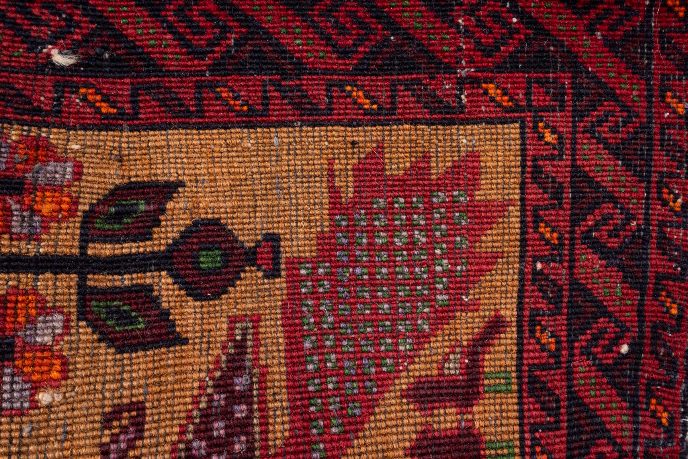 Vintage Baluch Pictorial Signed Persian Rug