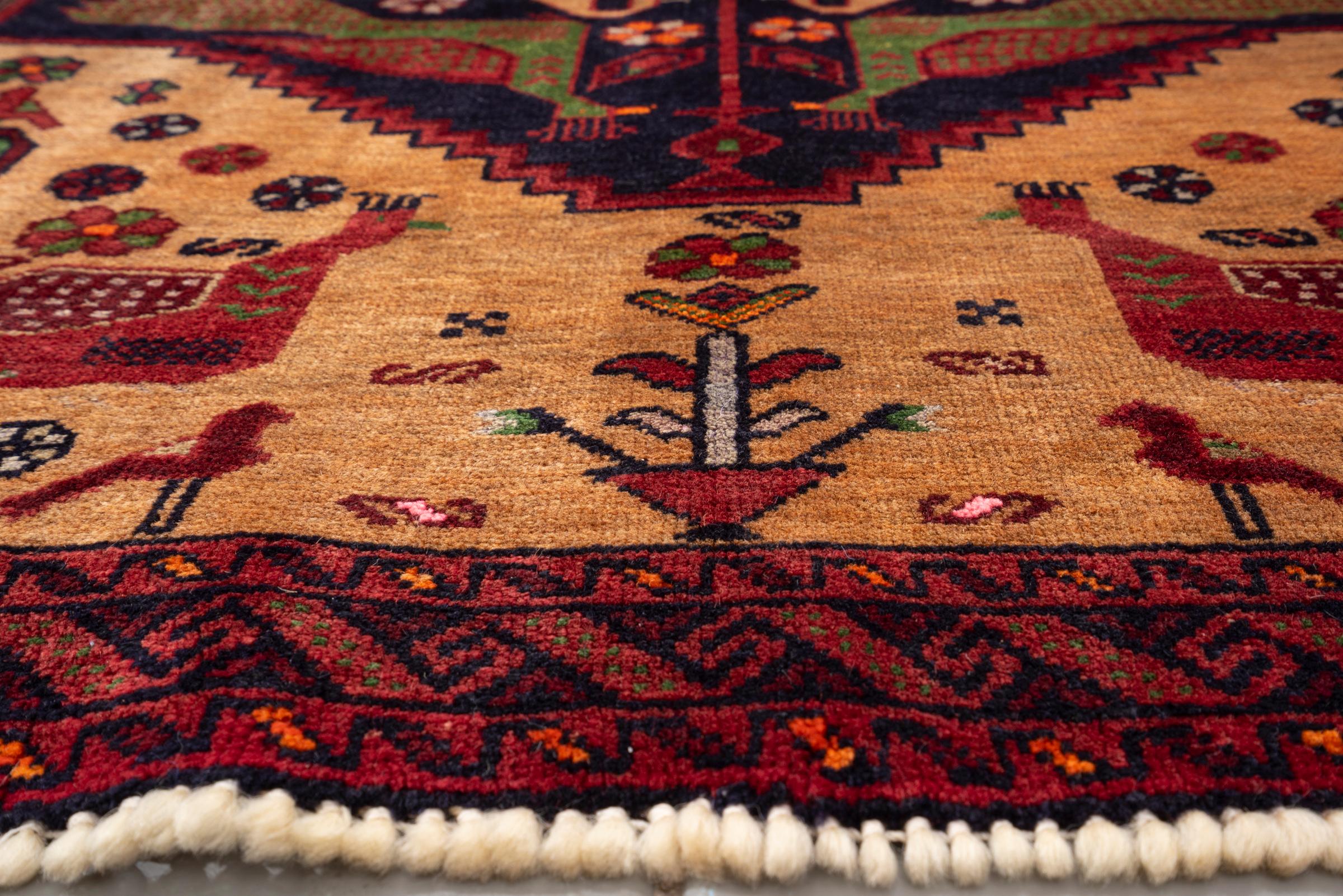 Vintage Baluch Pictorial Signed Persian Rug