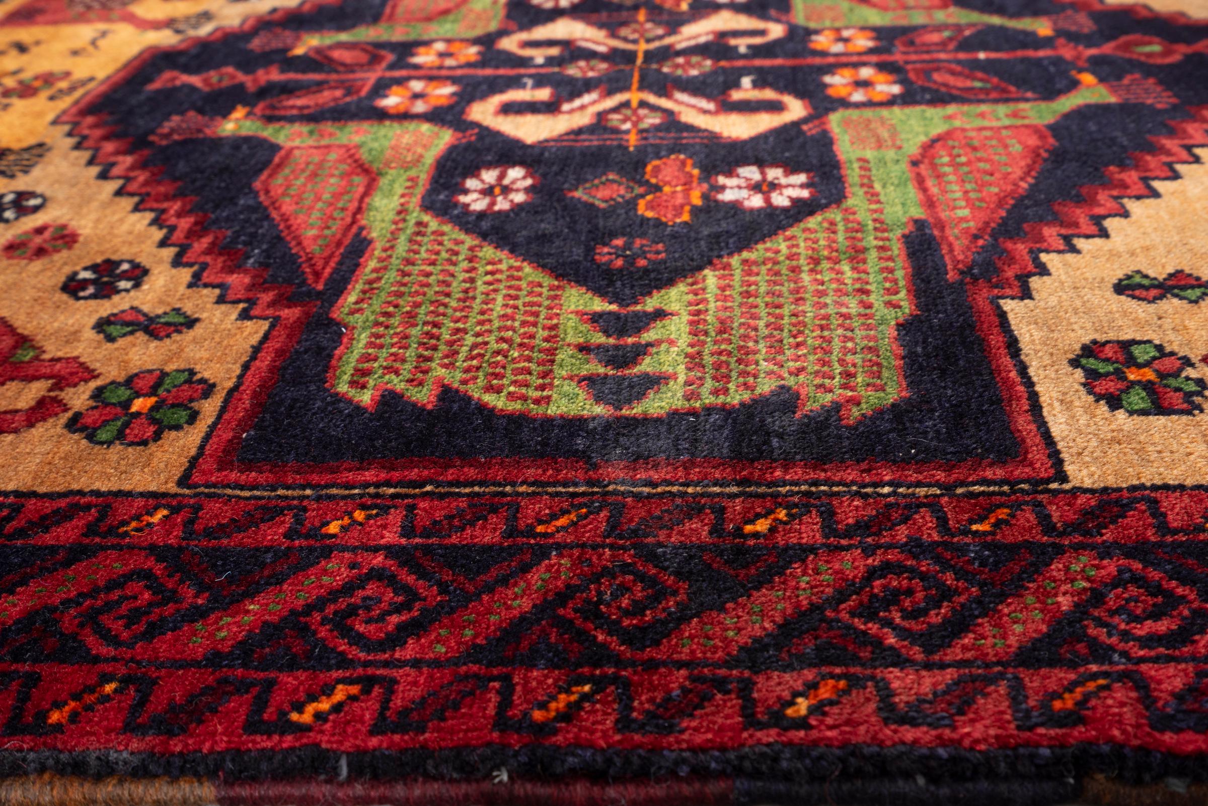 Vintage Baluch Pictorial Signed Persian Rug
