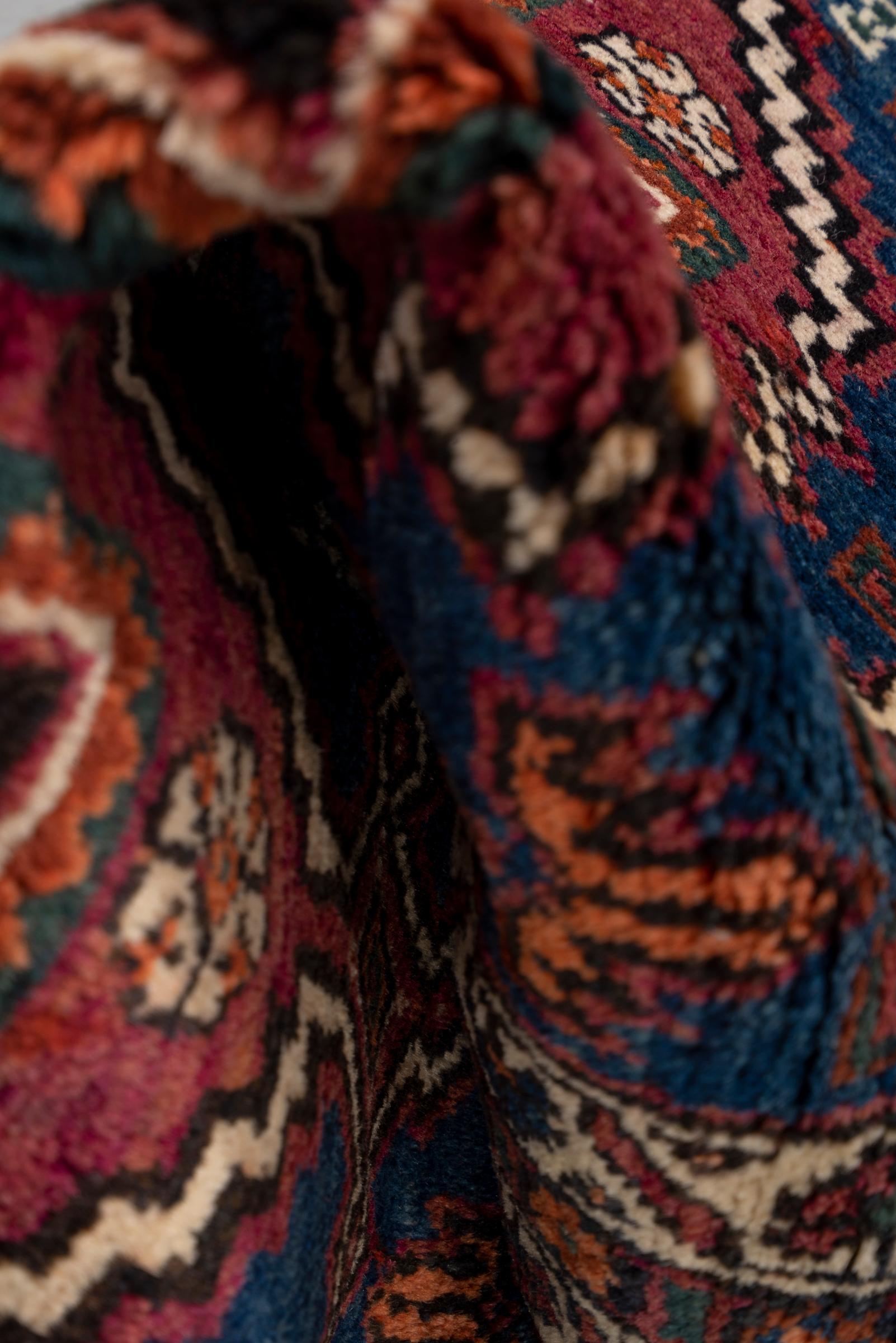 Vintage Yalame Toranj Persian Poshti Rug