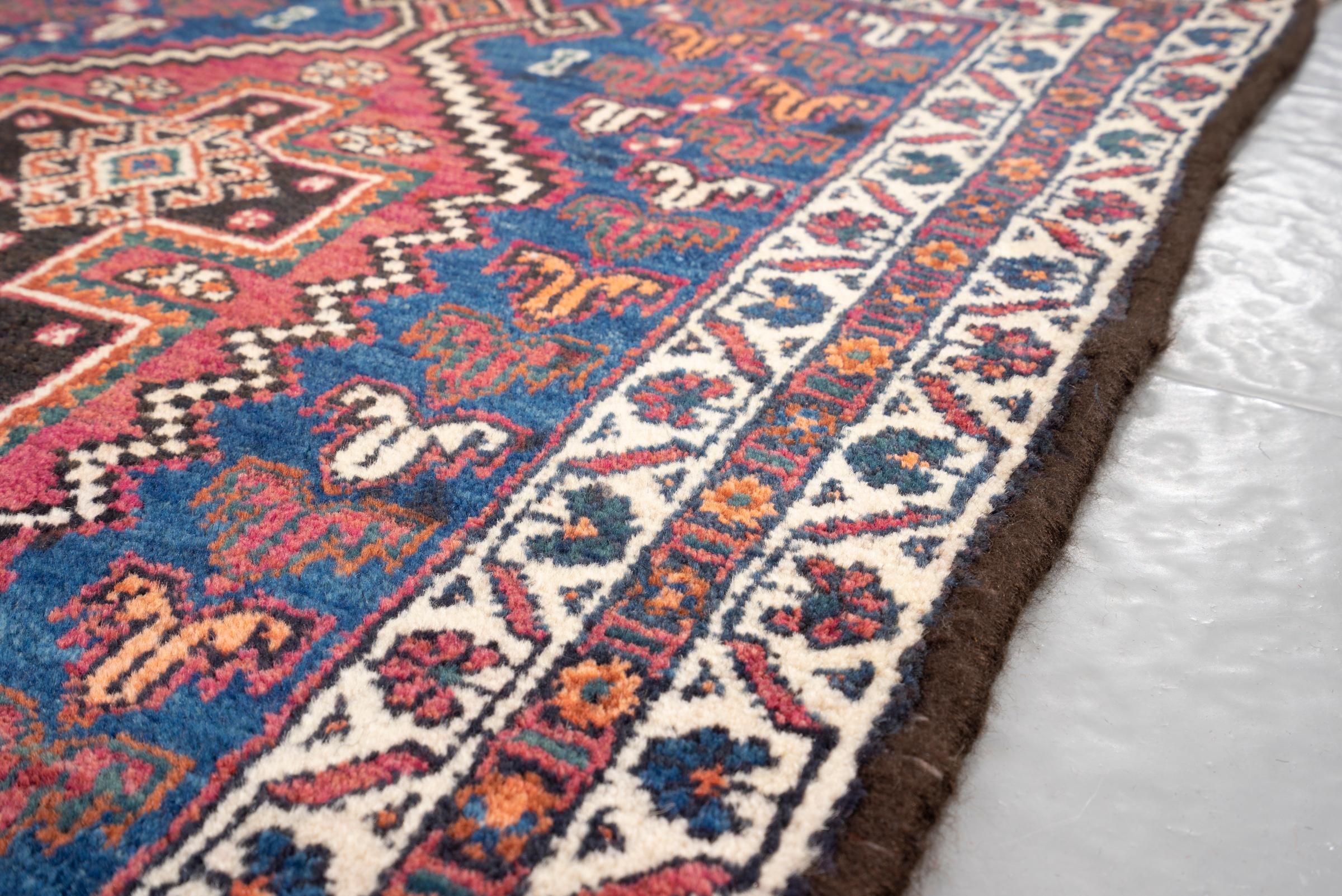 Vintage Yalame Toranj Persian Poshti Rug