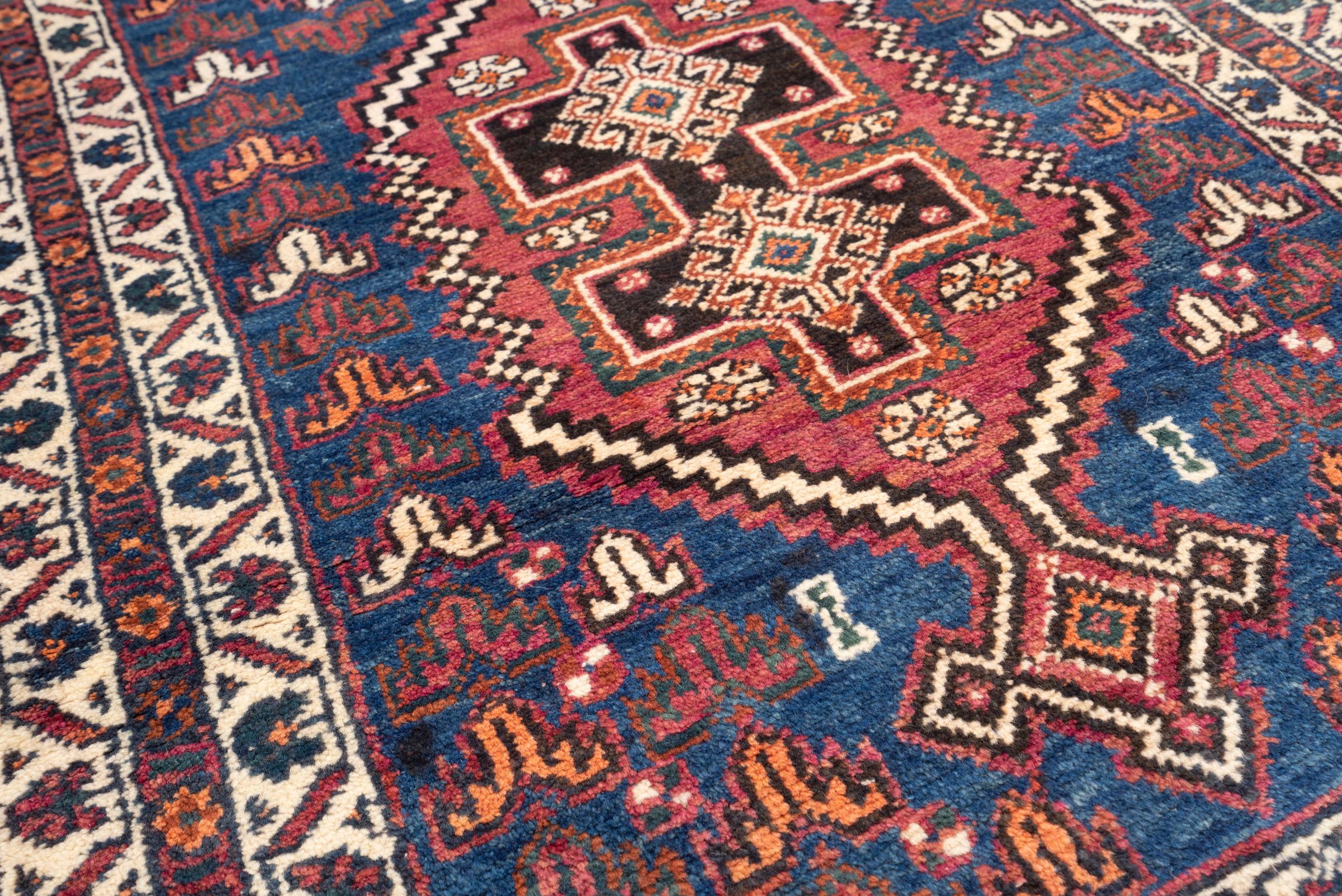 Vintage Yalame Toranj Persian Poshti Rug