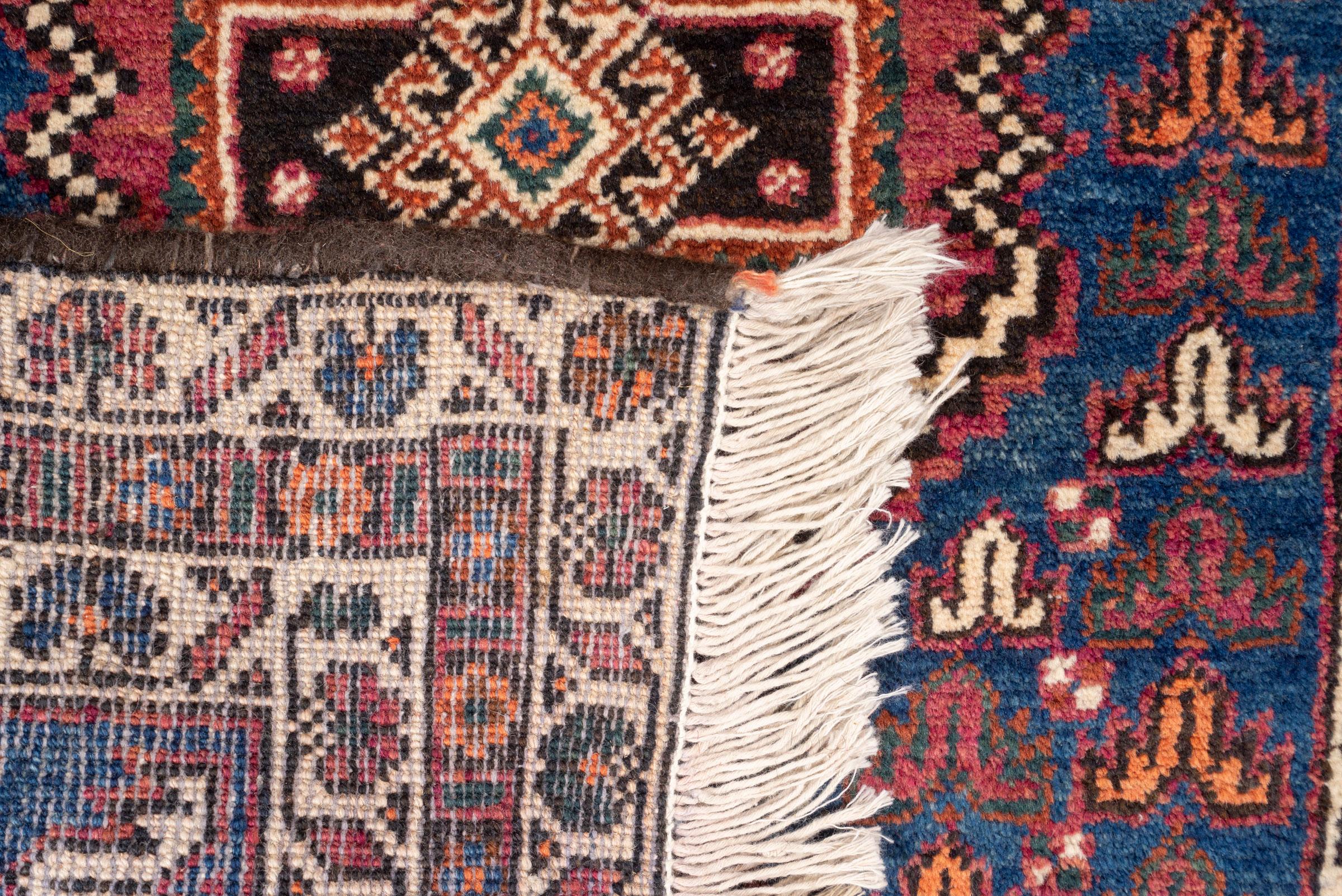 Vintage Yalame Toranj Persian Poshti Rug