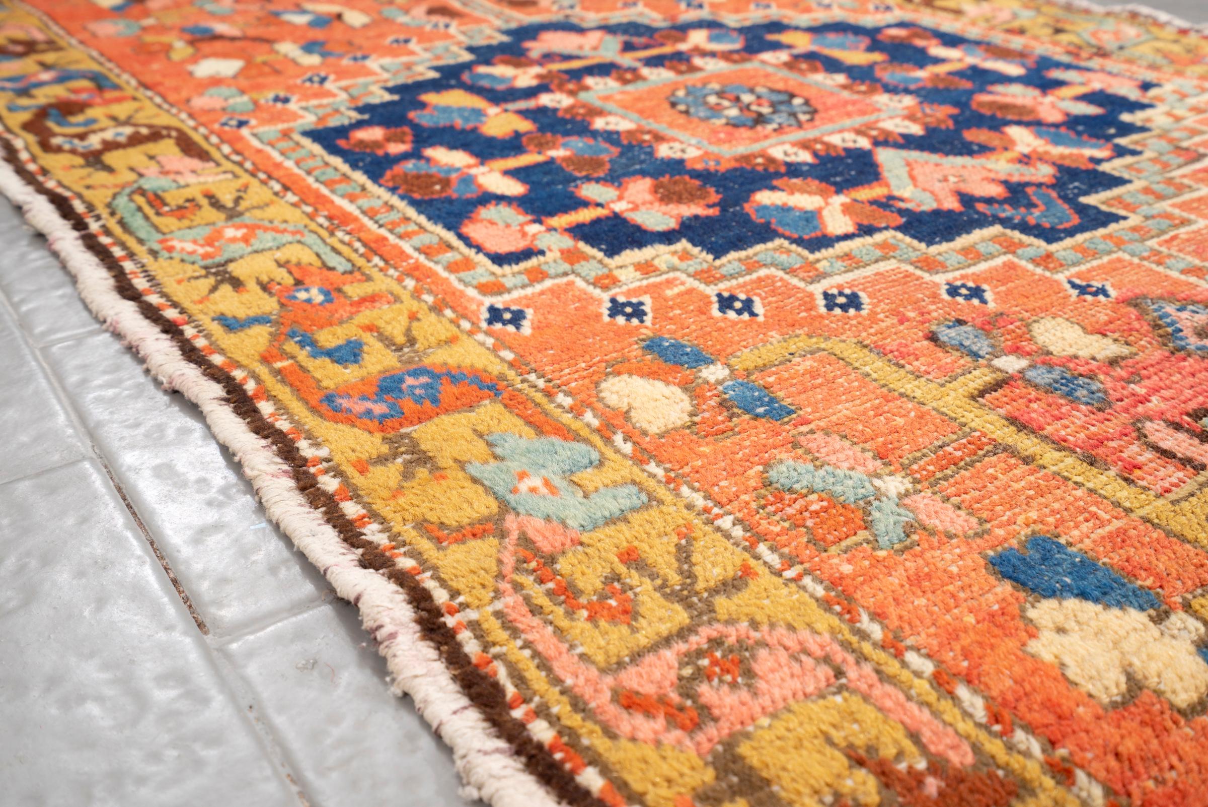 Antique Malayer Triple Toranj Fine Persian Runner Rug