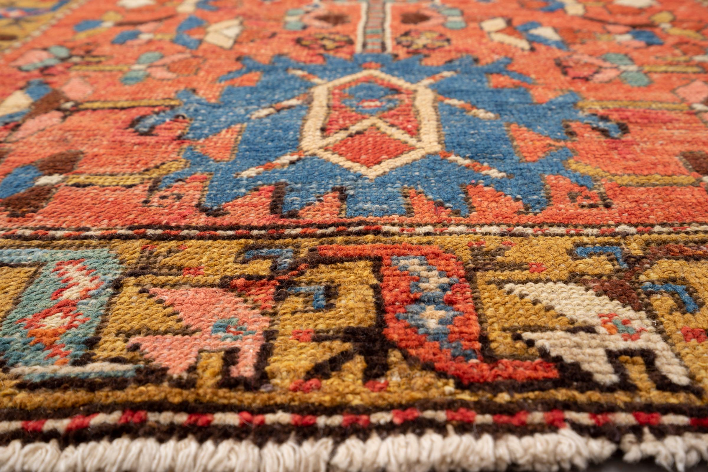 Antique Malayer Triple Toranj Fine Persian Runner Rug