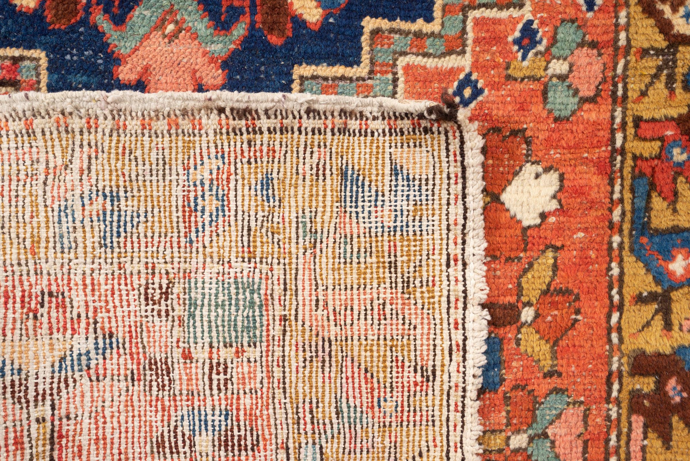 Antique Malayer Triple Toranj Fine Persian Runner Rug