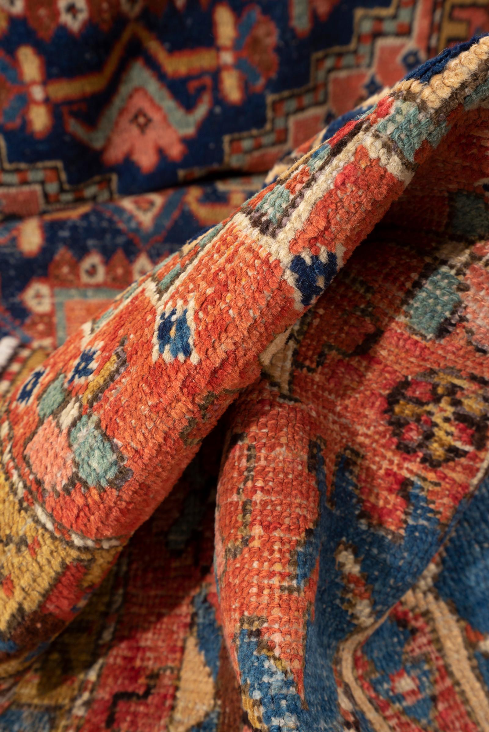 Antique Malayer Triple Toranj Fine Persian Runner Rug