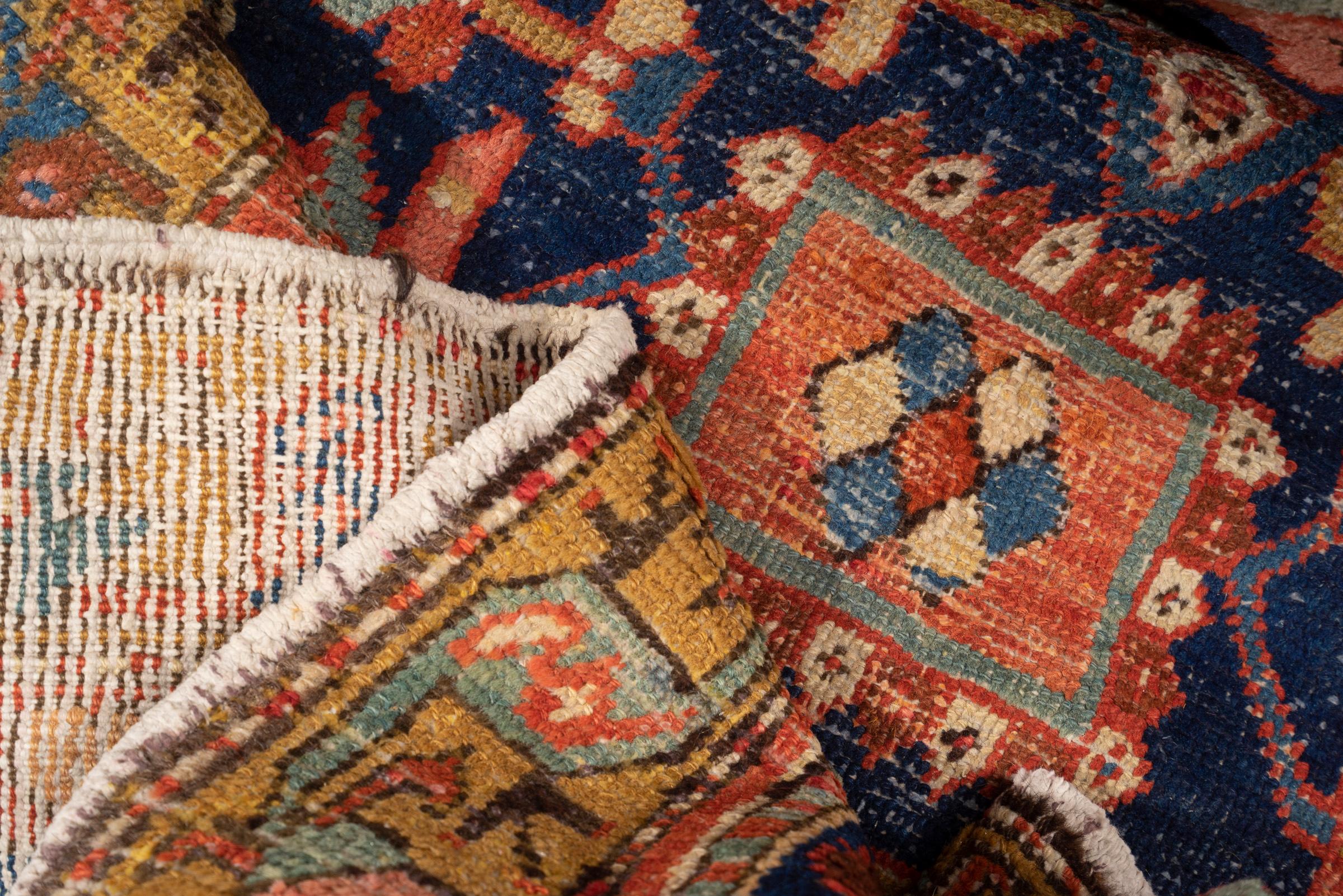 Antique Malayer Triple Toranj Fine Persian Runner Rug