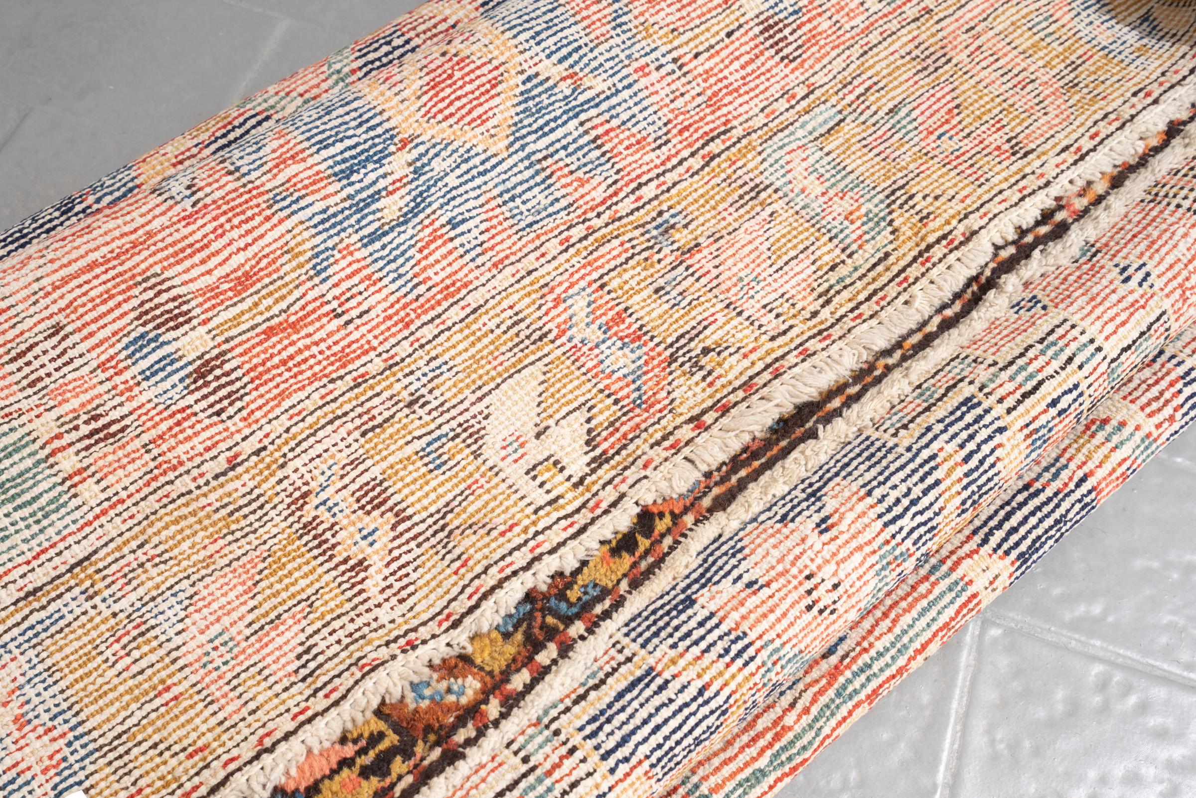 Antique Malayer Triple Toranj Fine Persian Runner Rug