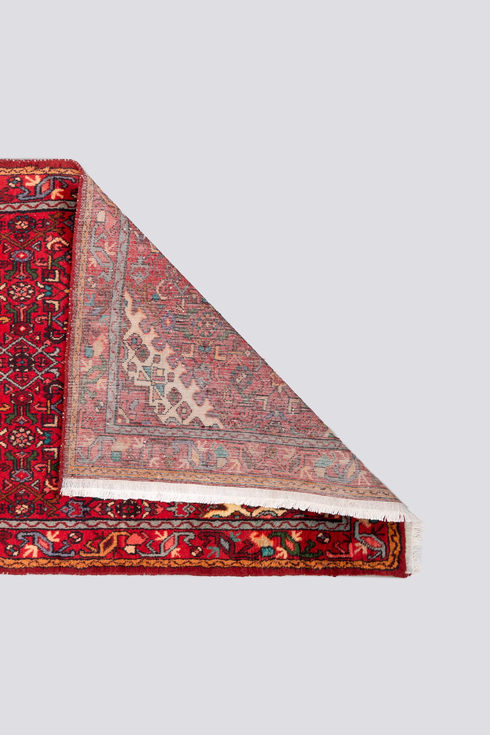 Vintage Hamadan Mahi Persian Runner Rug
