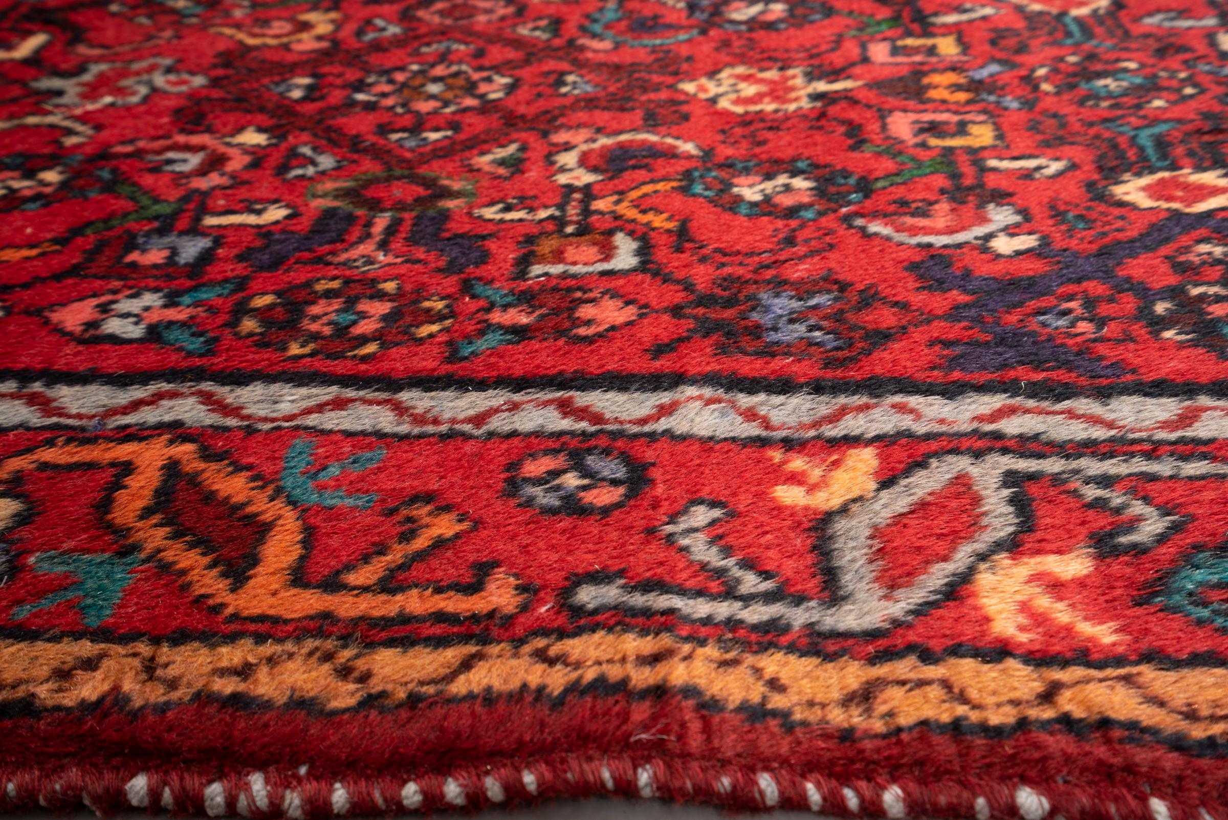 Vintage Hamadan Mahi Persian Runner Rug