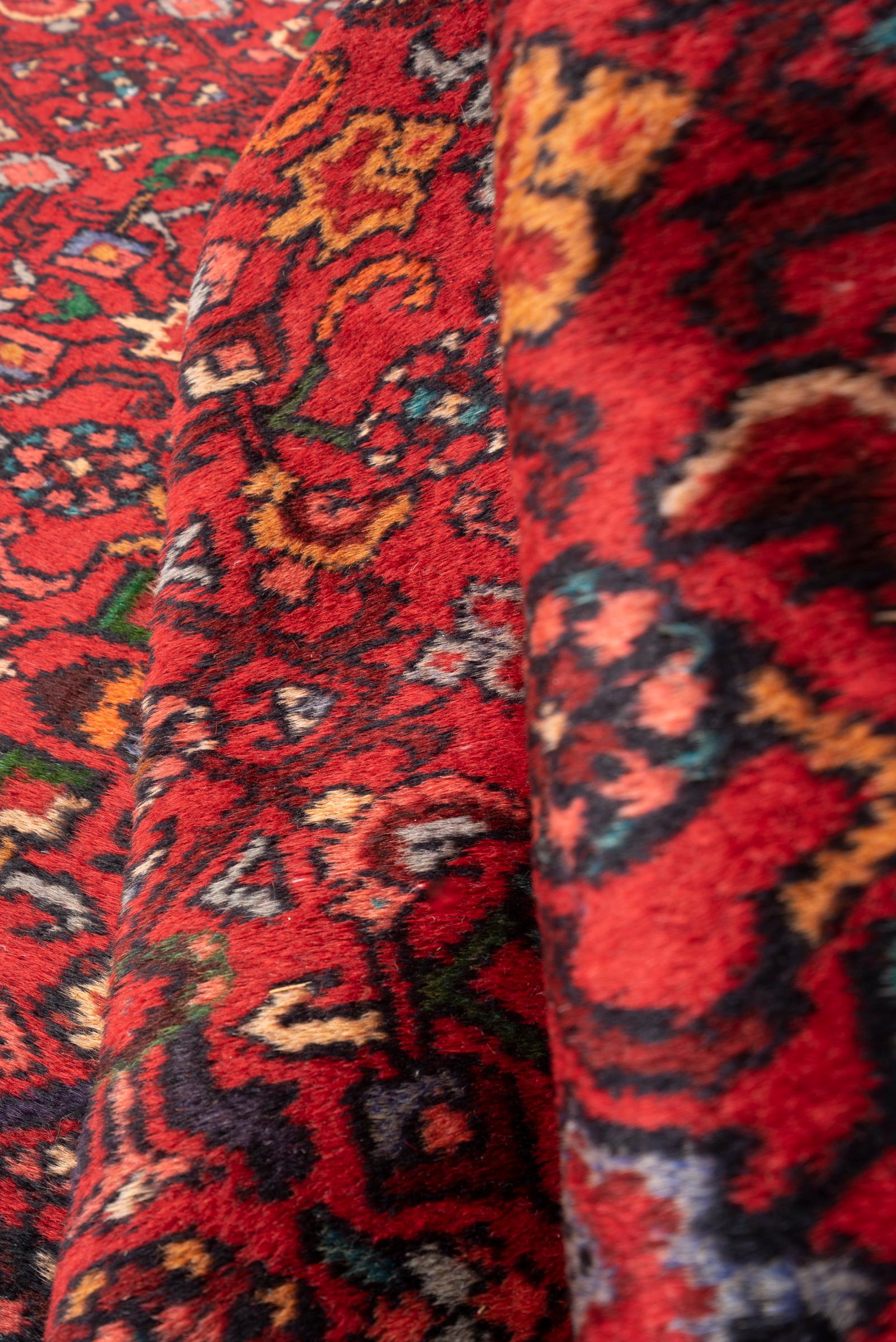 Vintage Hamadan Mahi Persian Runner Rug