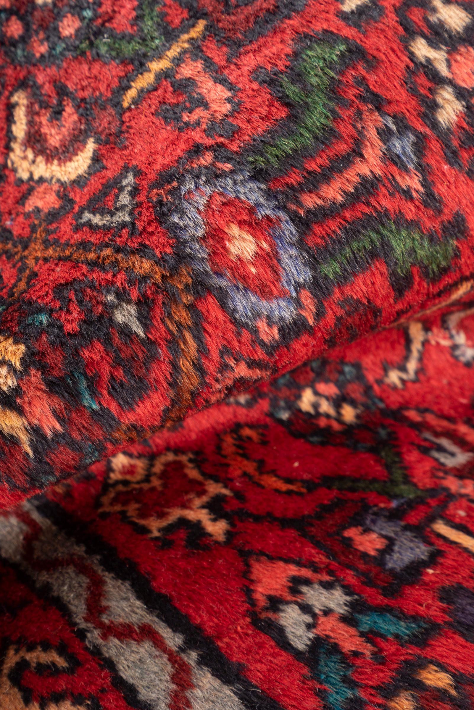 Vintage Hamadan Mahi Persian Runner Rug