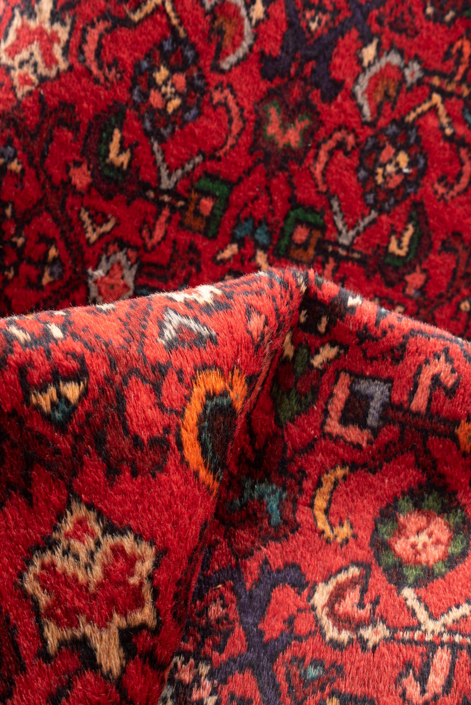 Vintage Hamadan Mahi Persian Runner Rug