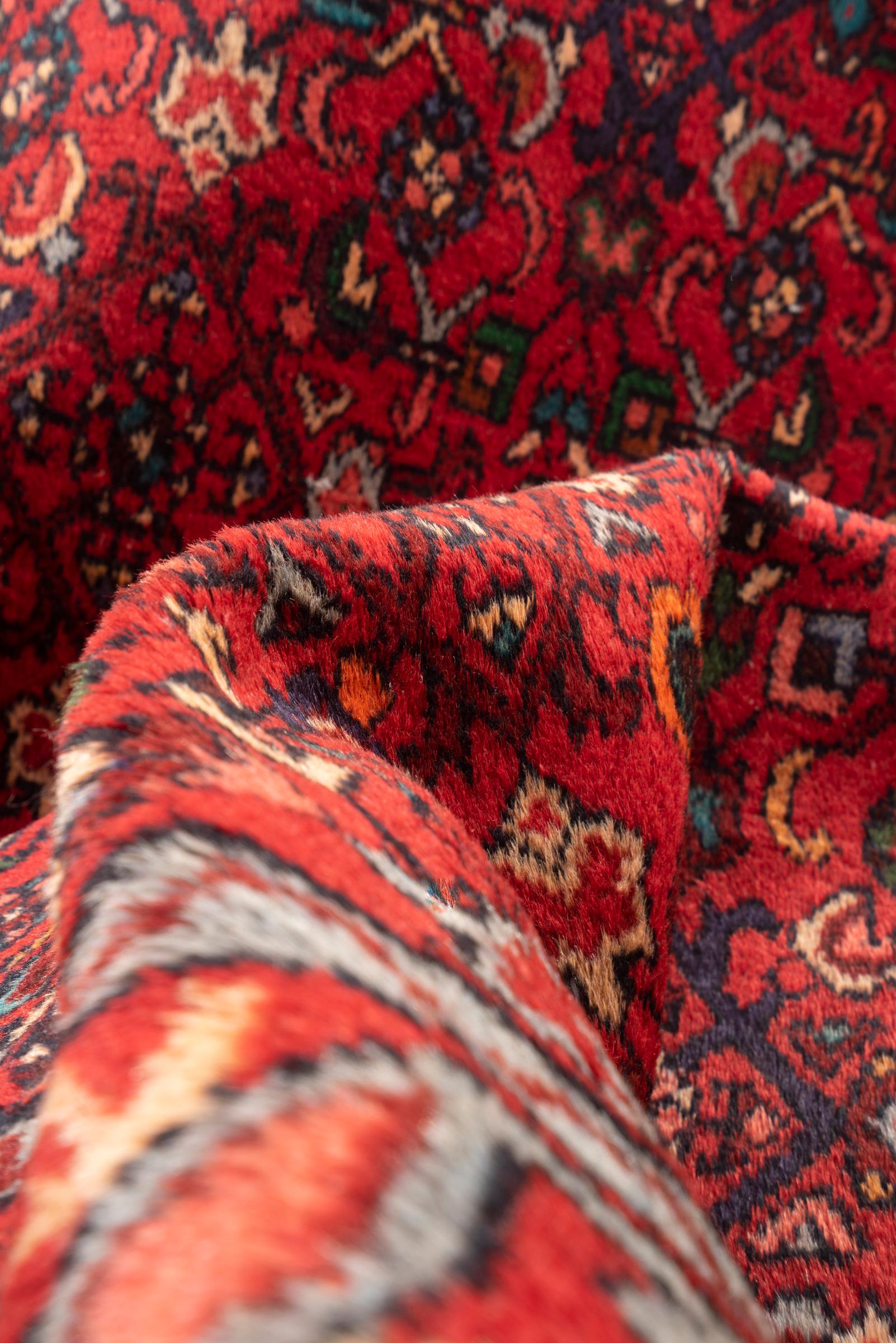 Vintage Hamadan Mahi Persian Runner Rug