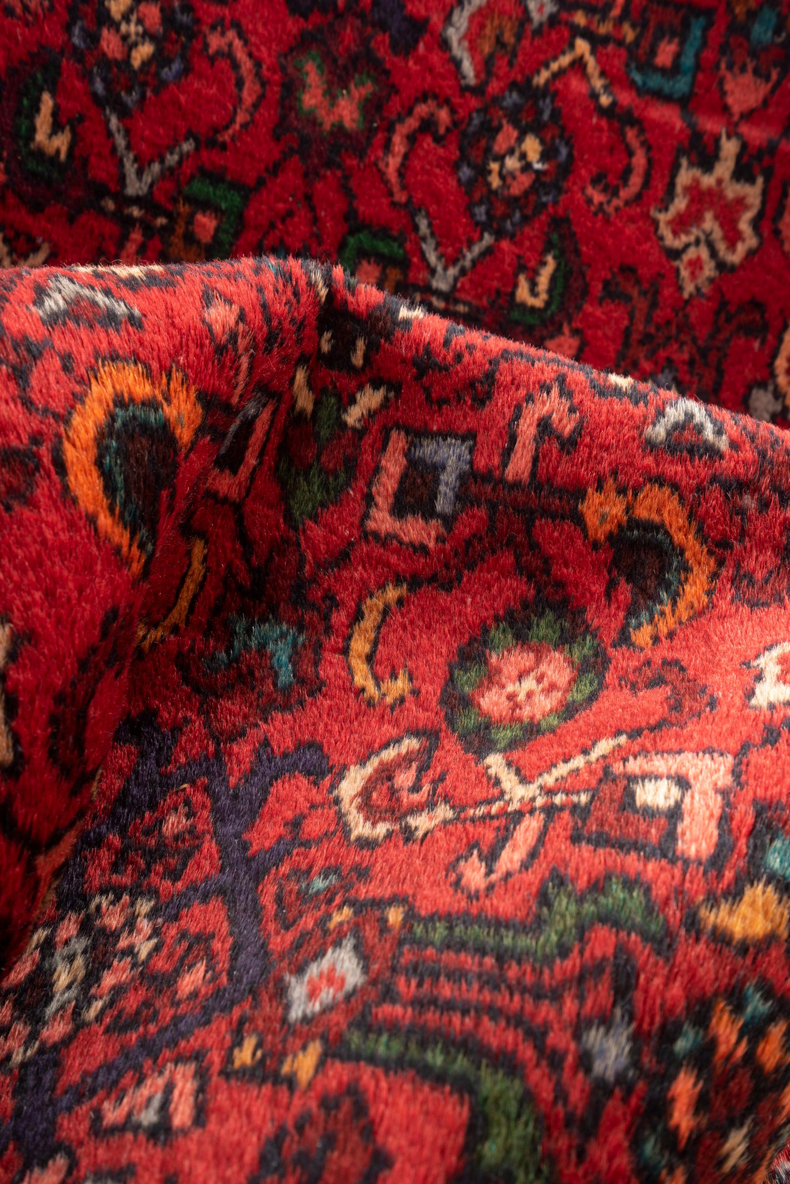 Vintage Hamadan Mahi Persian Runner Rug