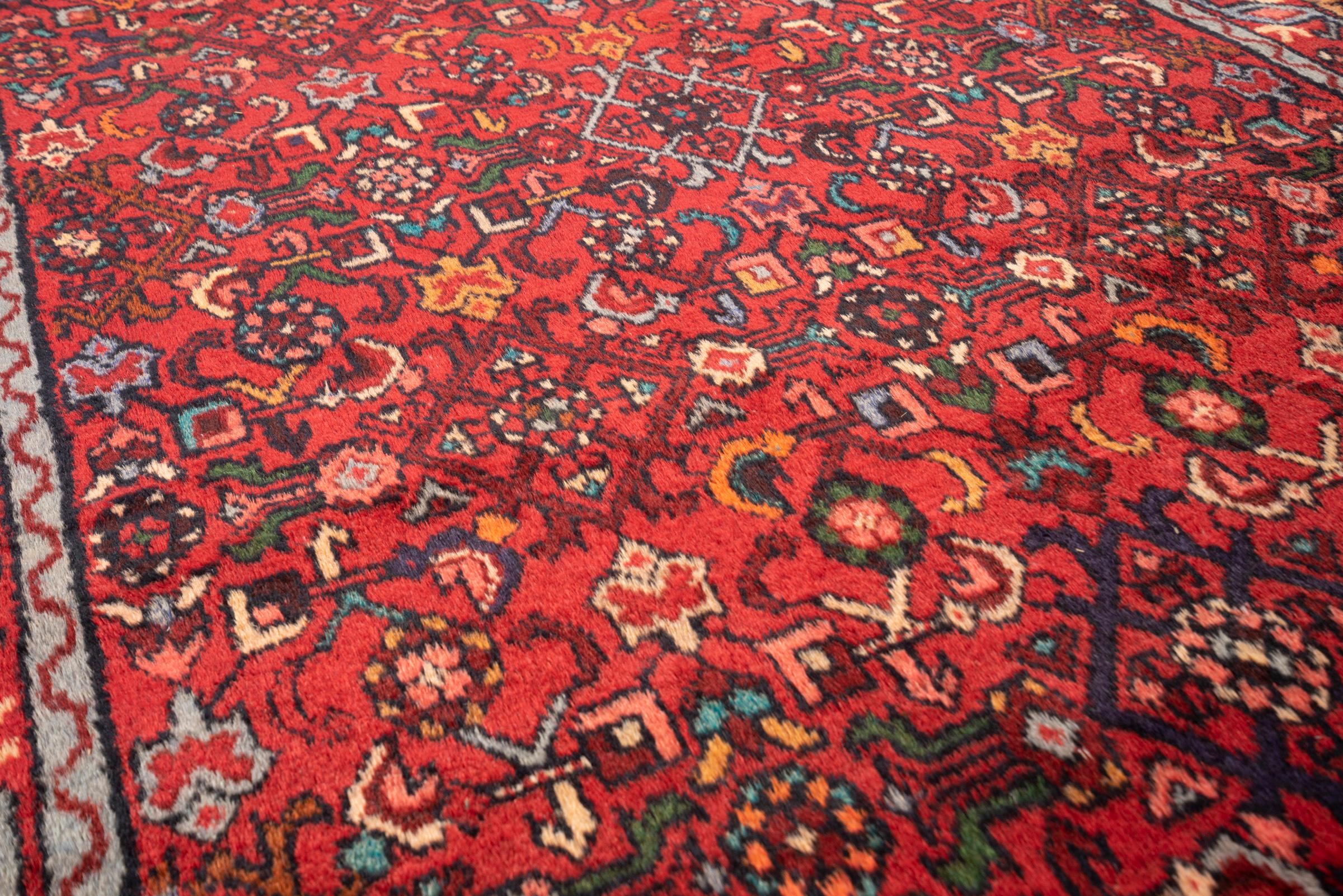 Vintage Hamadan Mahi Persian Runner Rug