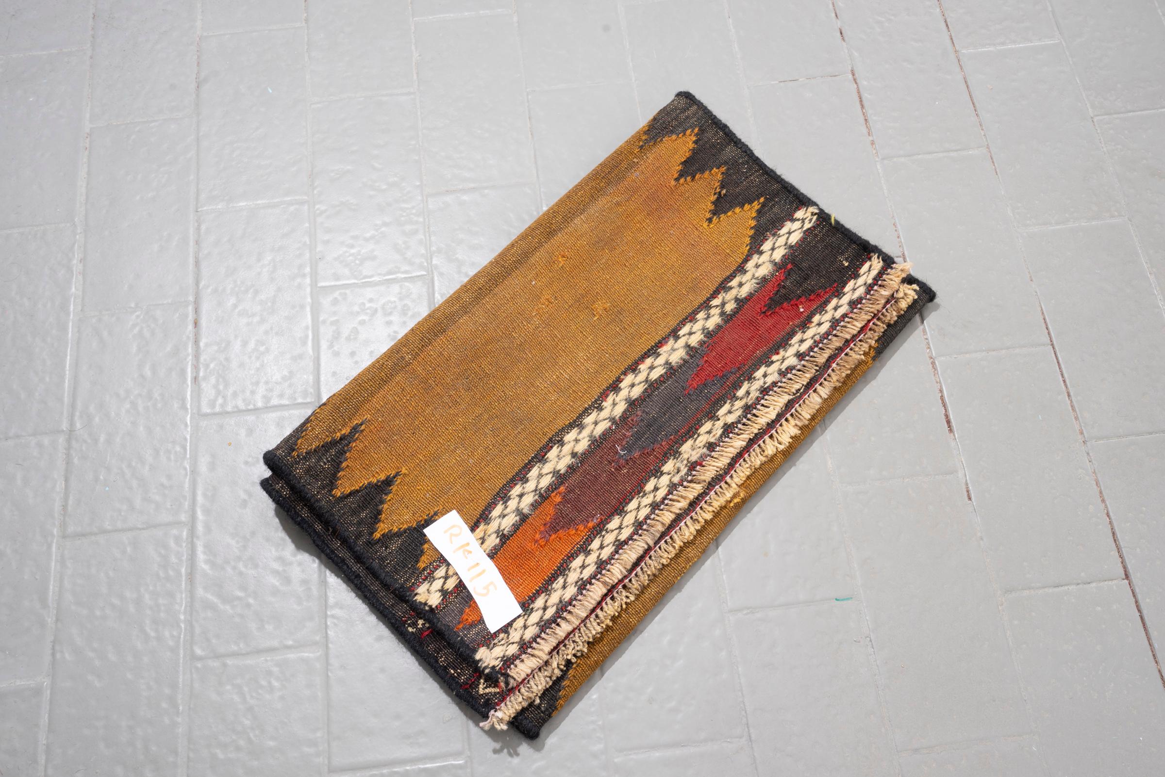 Vintage Baluch Saffrom Persian Sofreh Rug