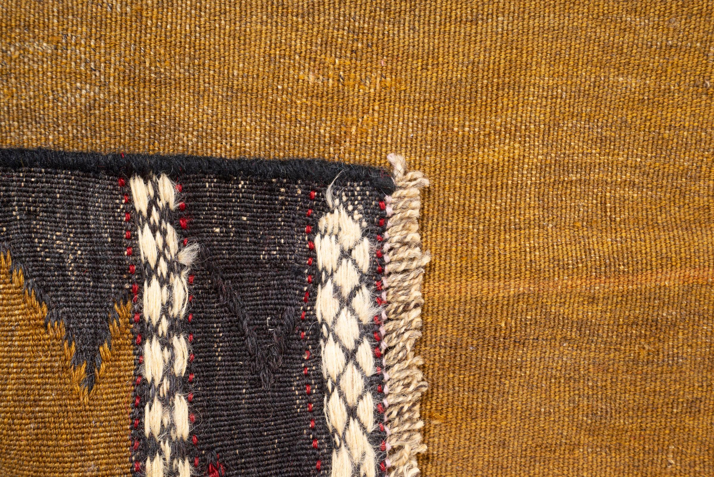 Vintage Baluch Saffrom Persian Sofreh Rug