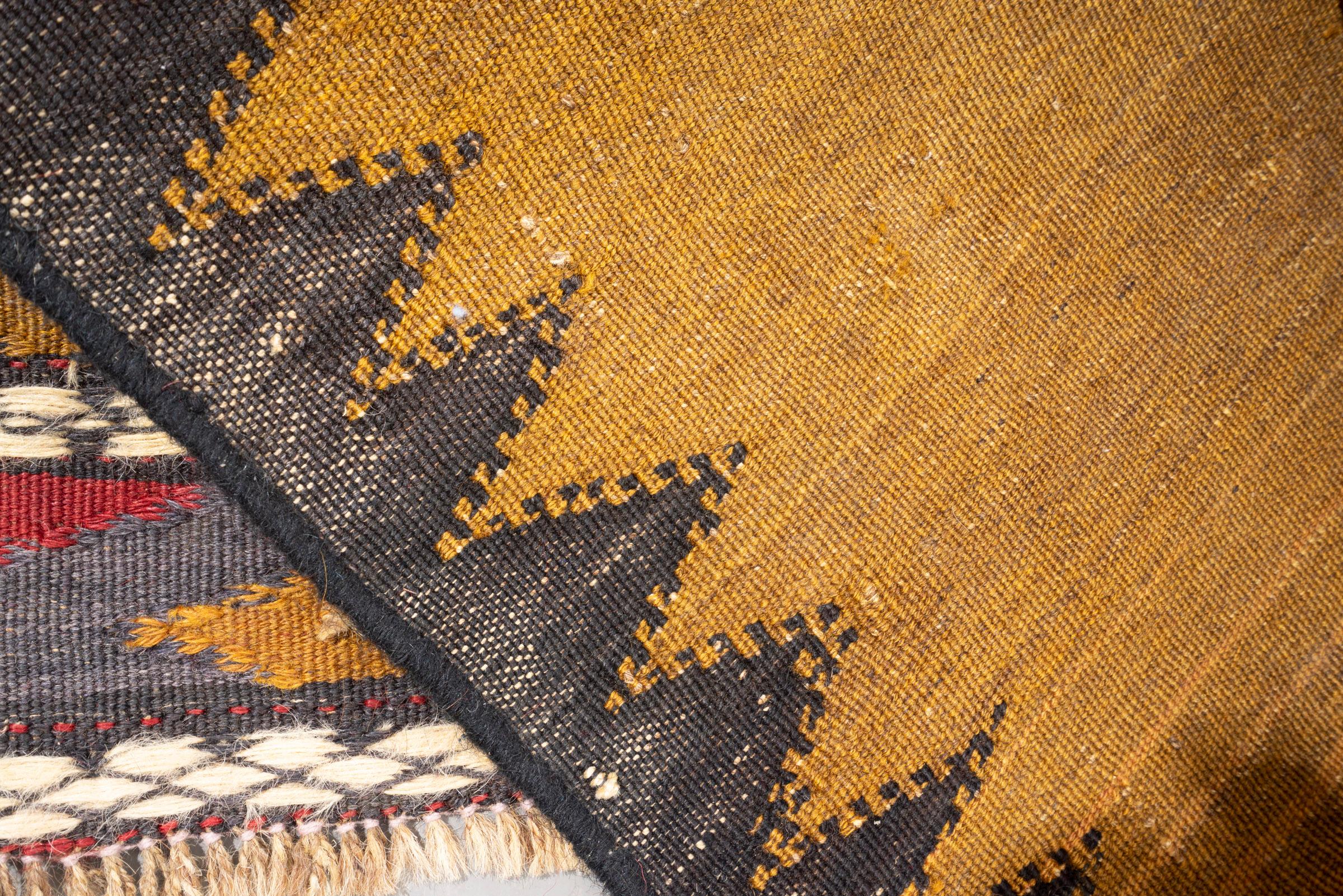 Vintage Baluch Saffrom Persian Sofreh Rug