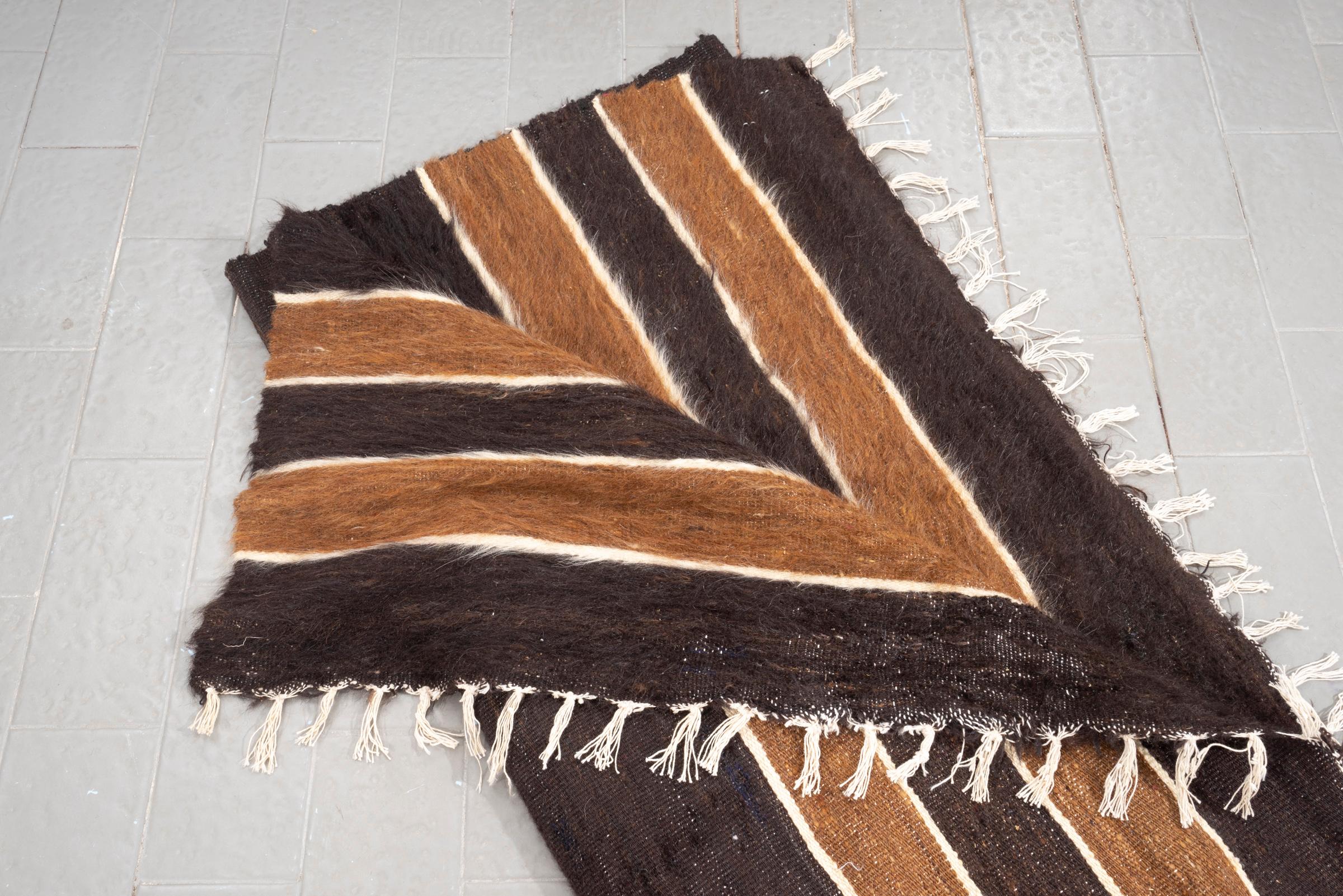 Antique Shushtar Camel hair pile Persian Kilim Rug