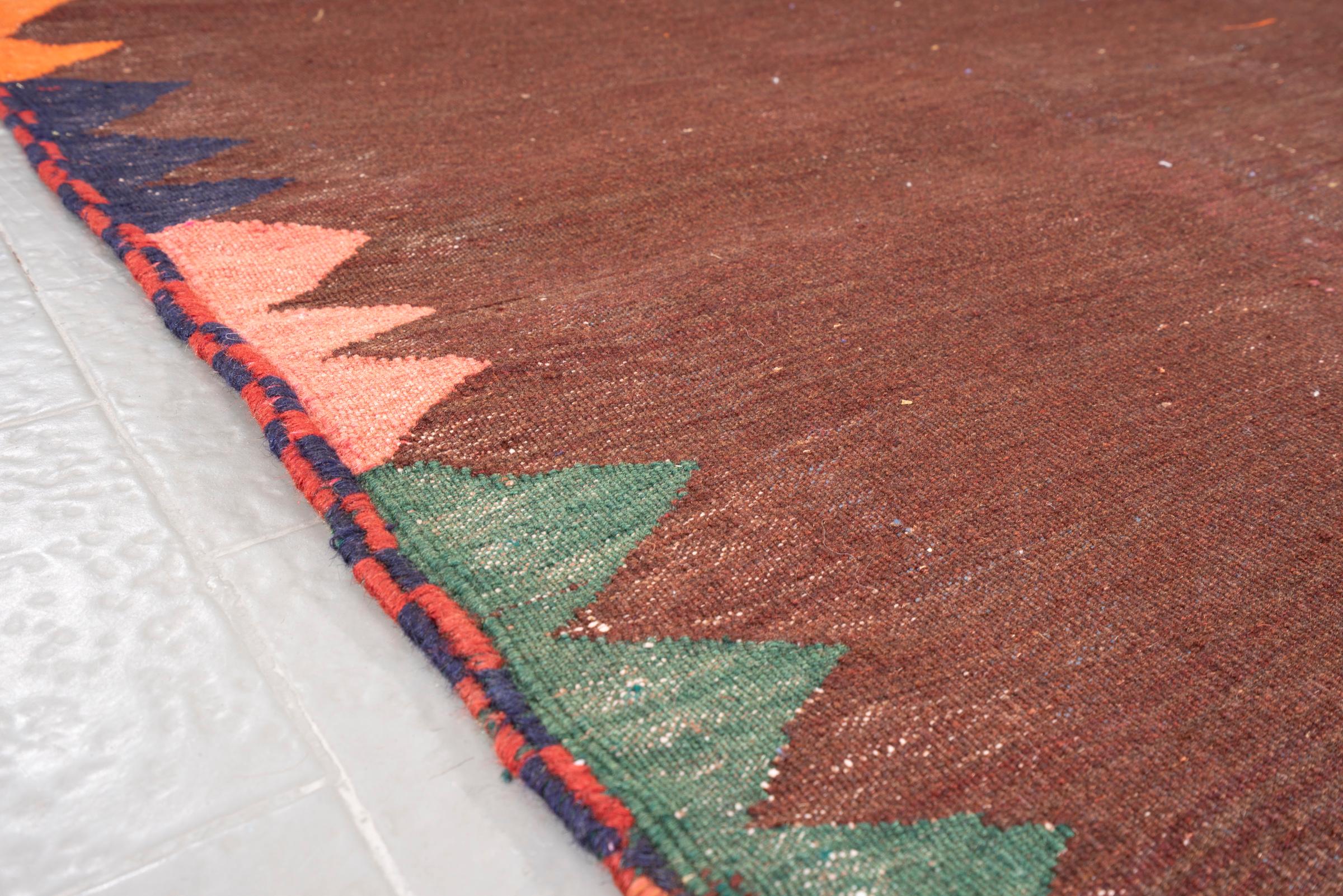 Vintage Afshar Qahve Persian Sofreh Rug