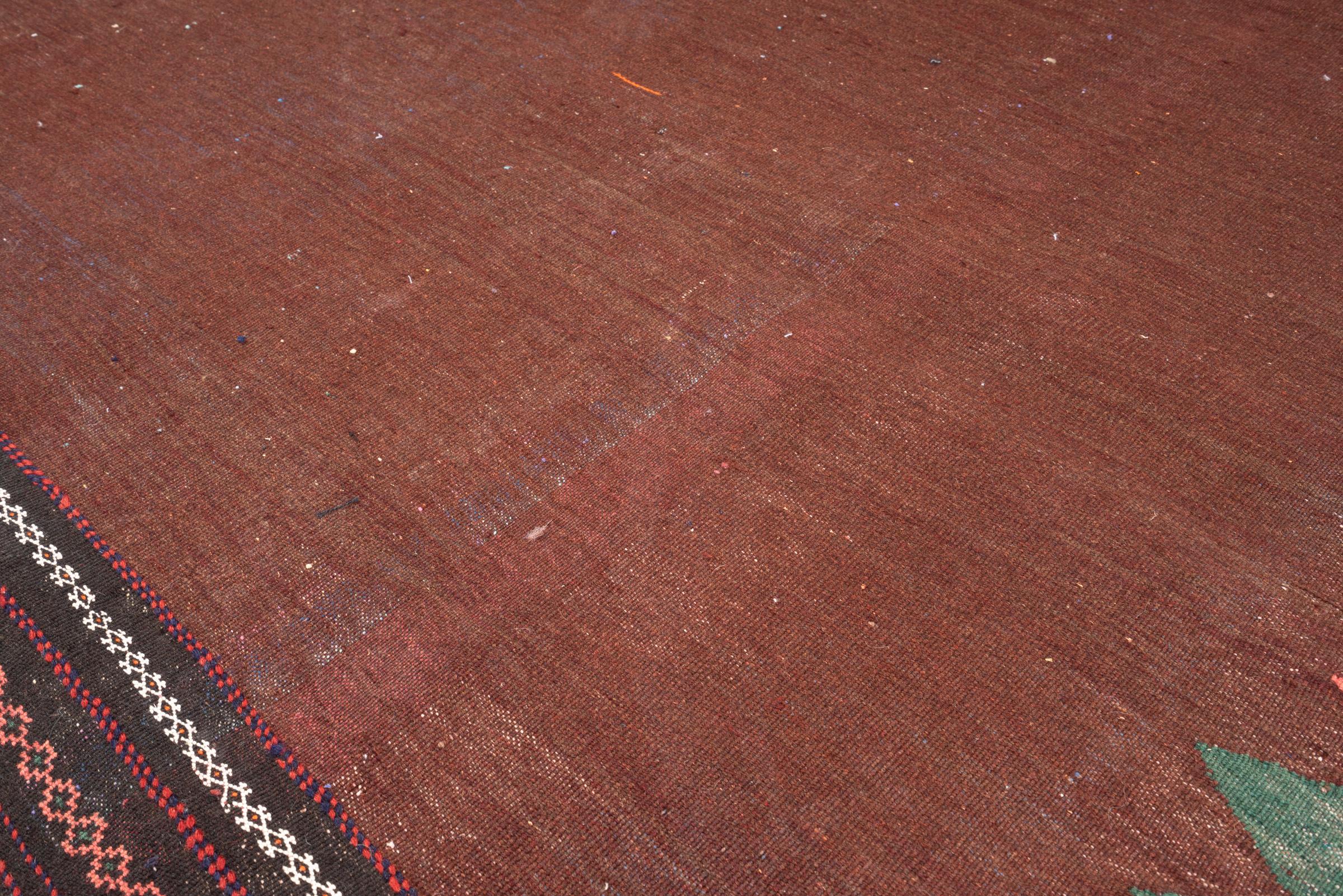 Vintage Afshar Qahve Persian Sofreh Rug
