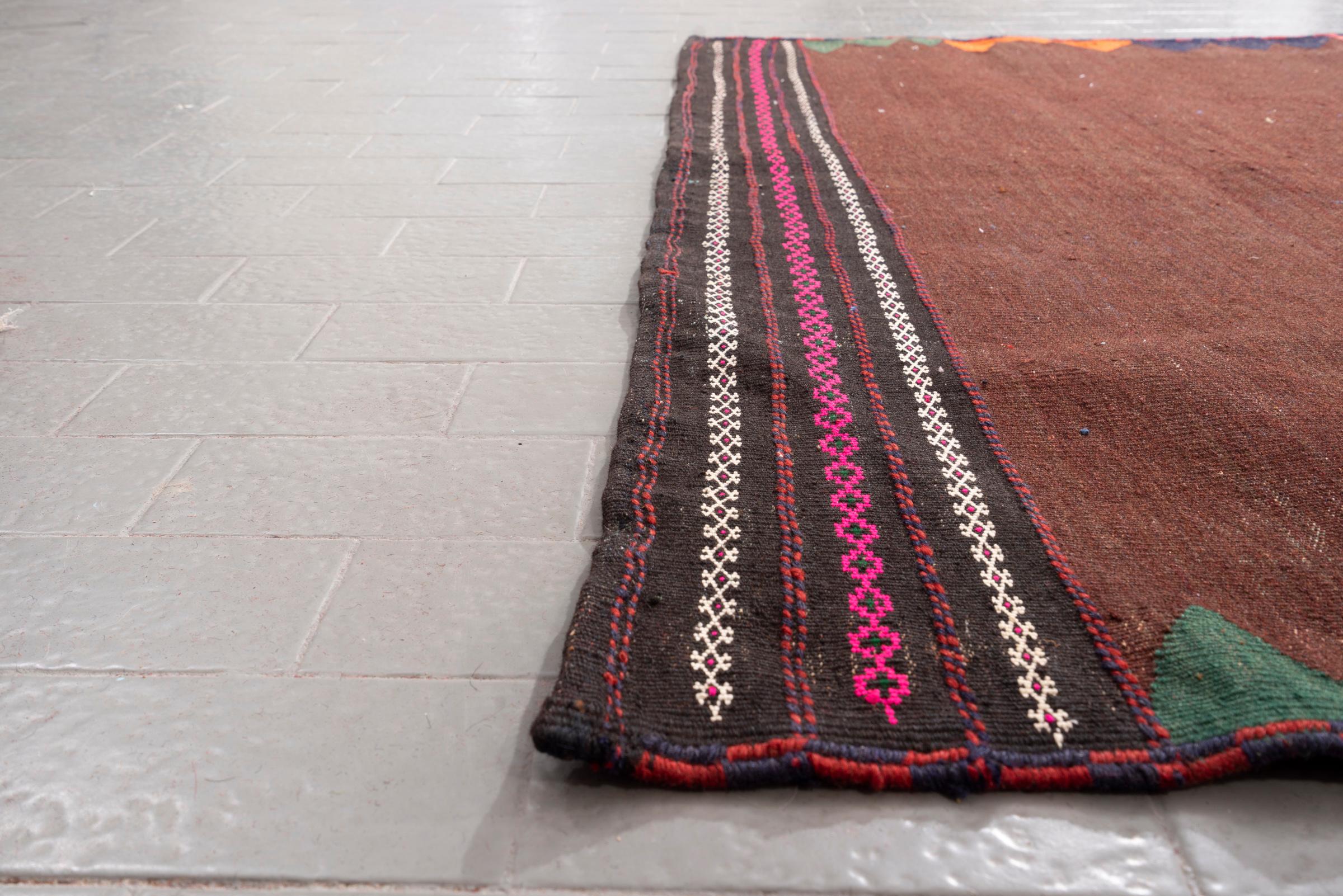 Vintage Afshar Qahve Persian Sofreh Rug