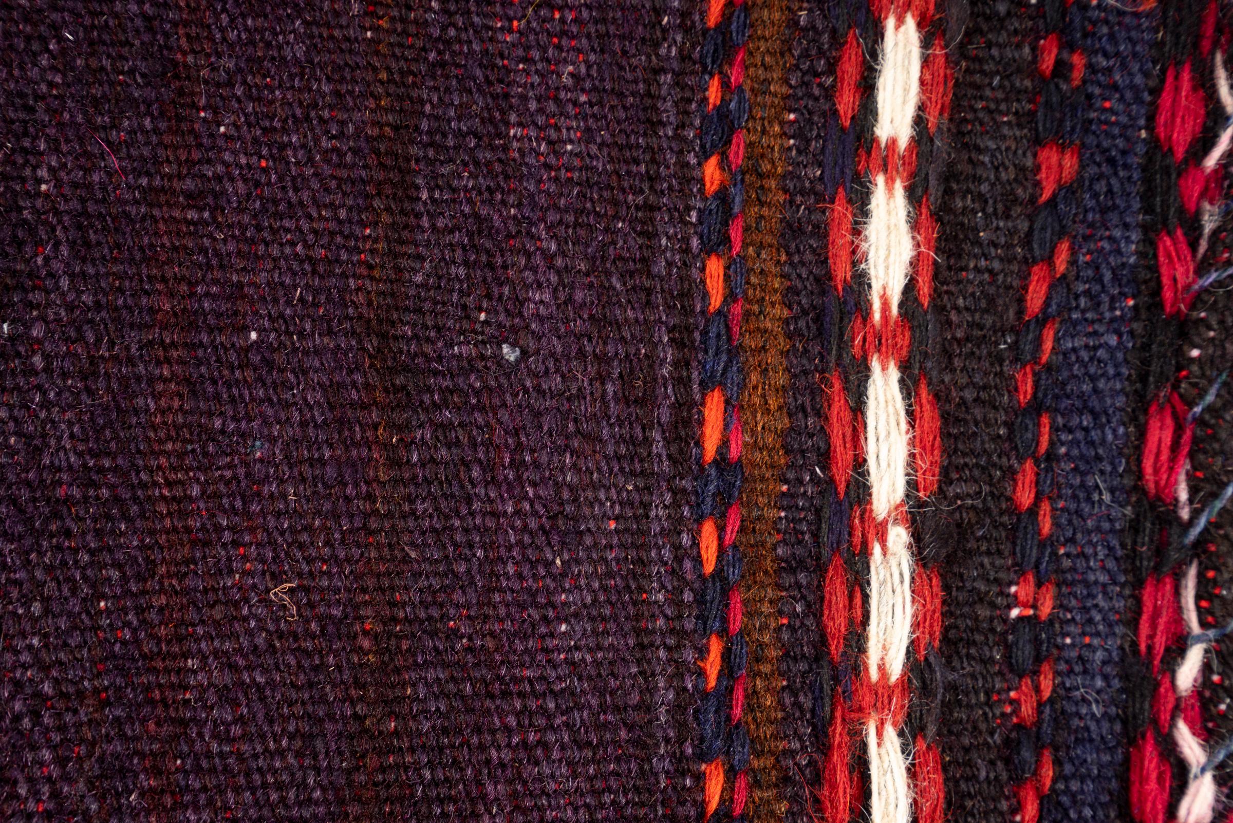 Vintage Afshar purple Abrash Persian Sofreh Rug