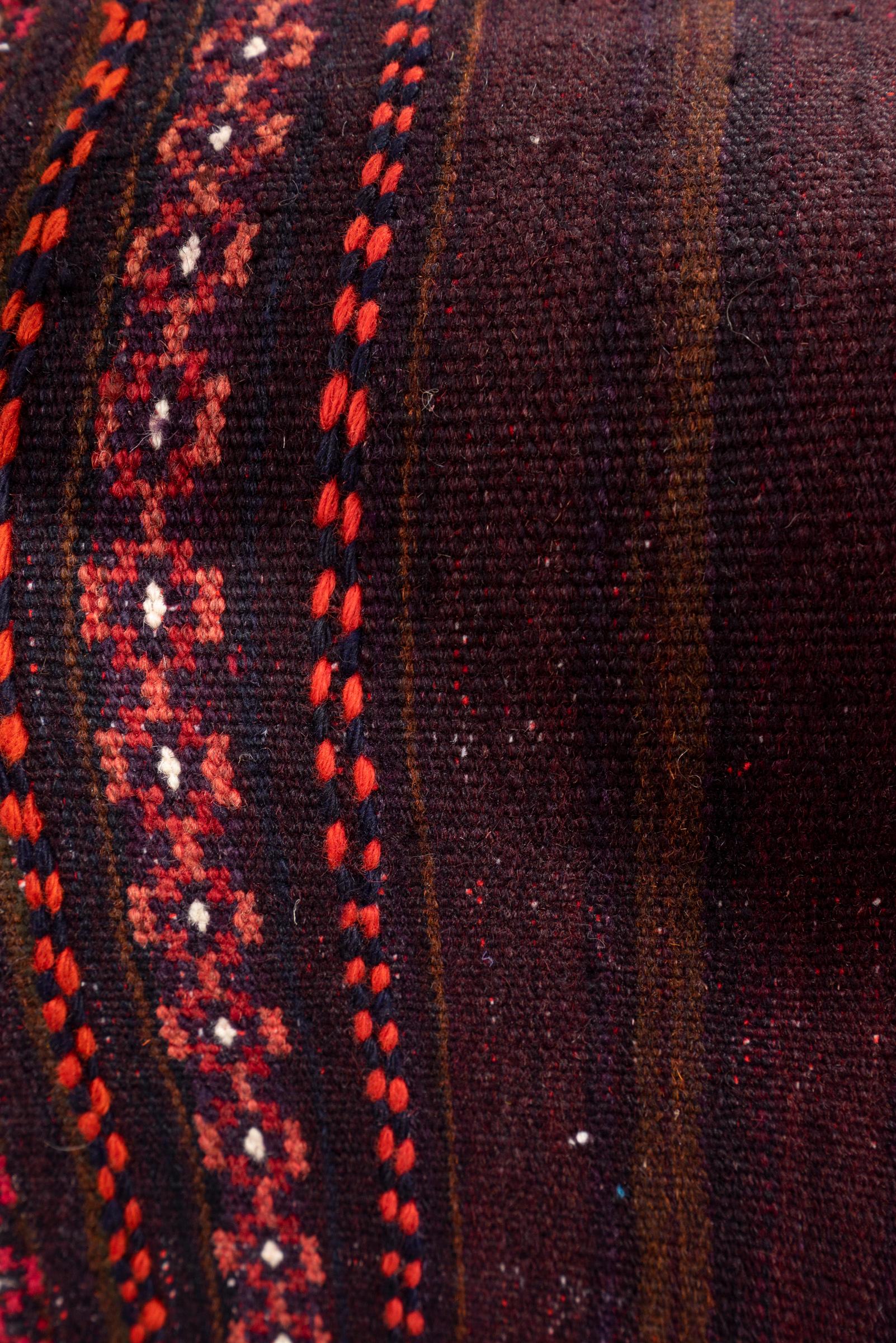 Vintage Afshar purple Abrash Persian Sofreh Rug