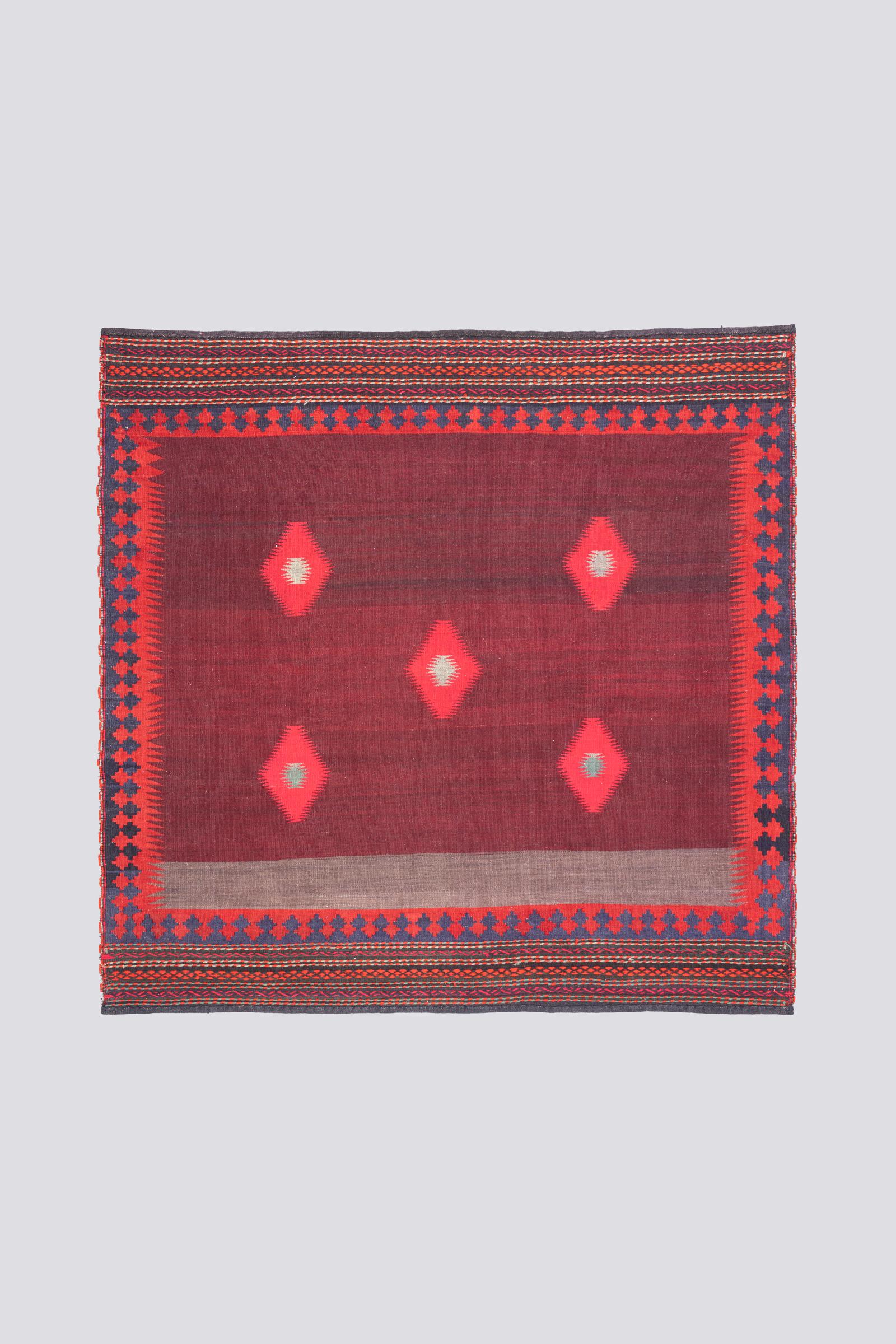 Vintage Afshar Crimson Abrash Sofreh 3SQM