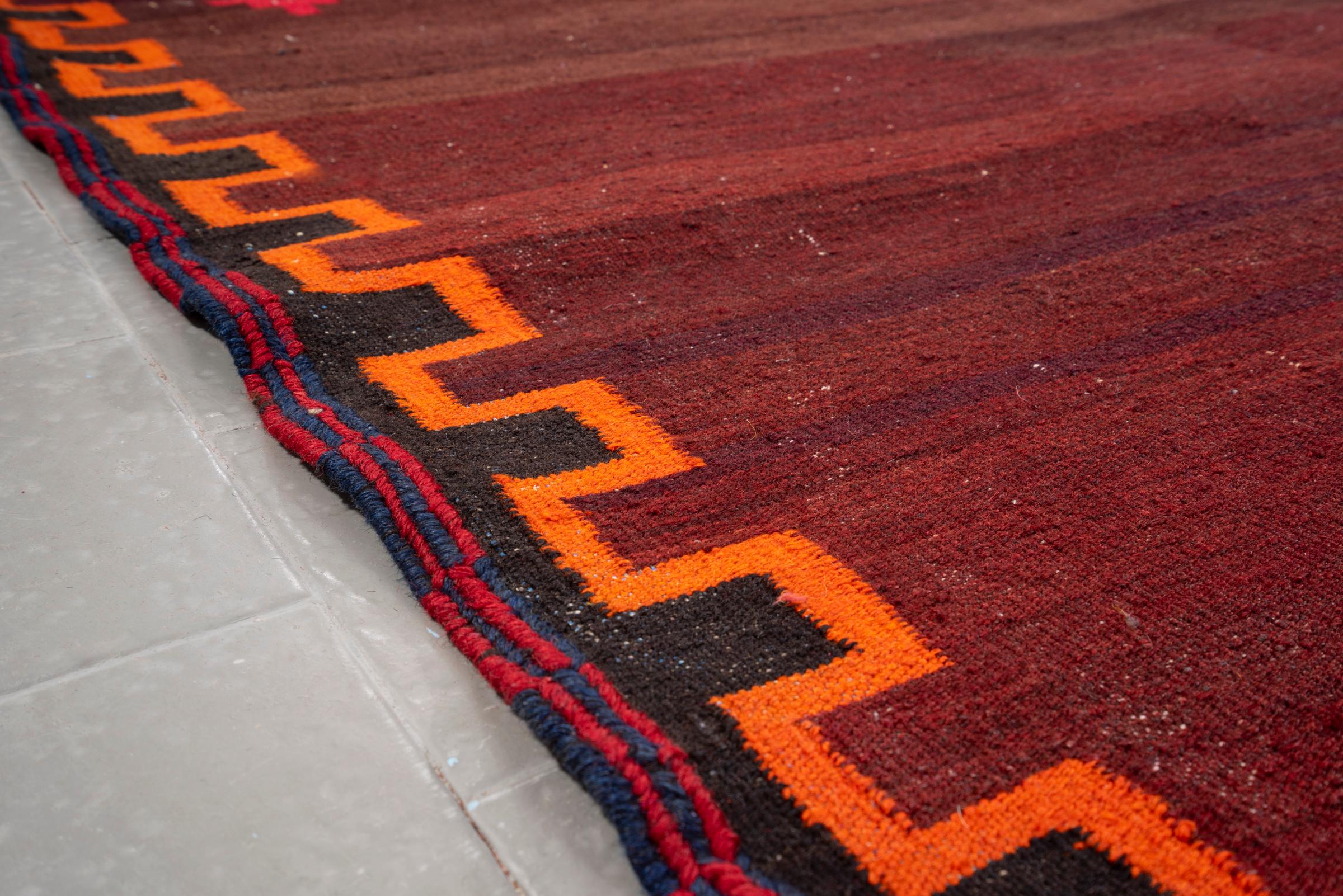 Vintage Afshar Brown/Orange Persian Sofreh Rug