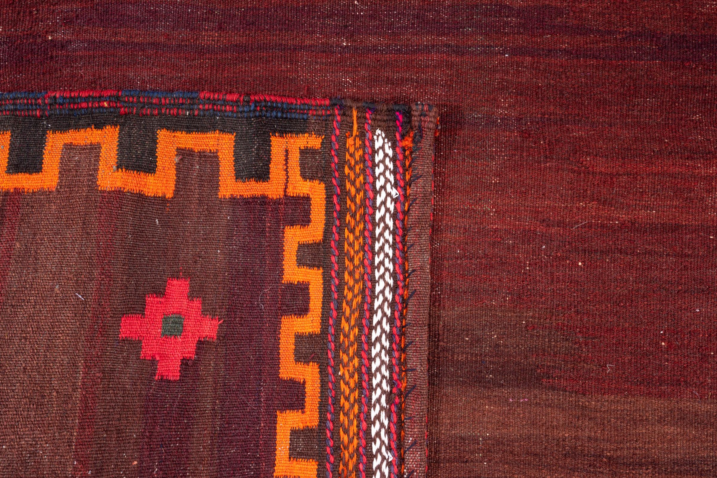 Vintage Afshar Brown/Orange Persian Sofreh Rug
