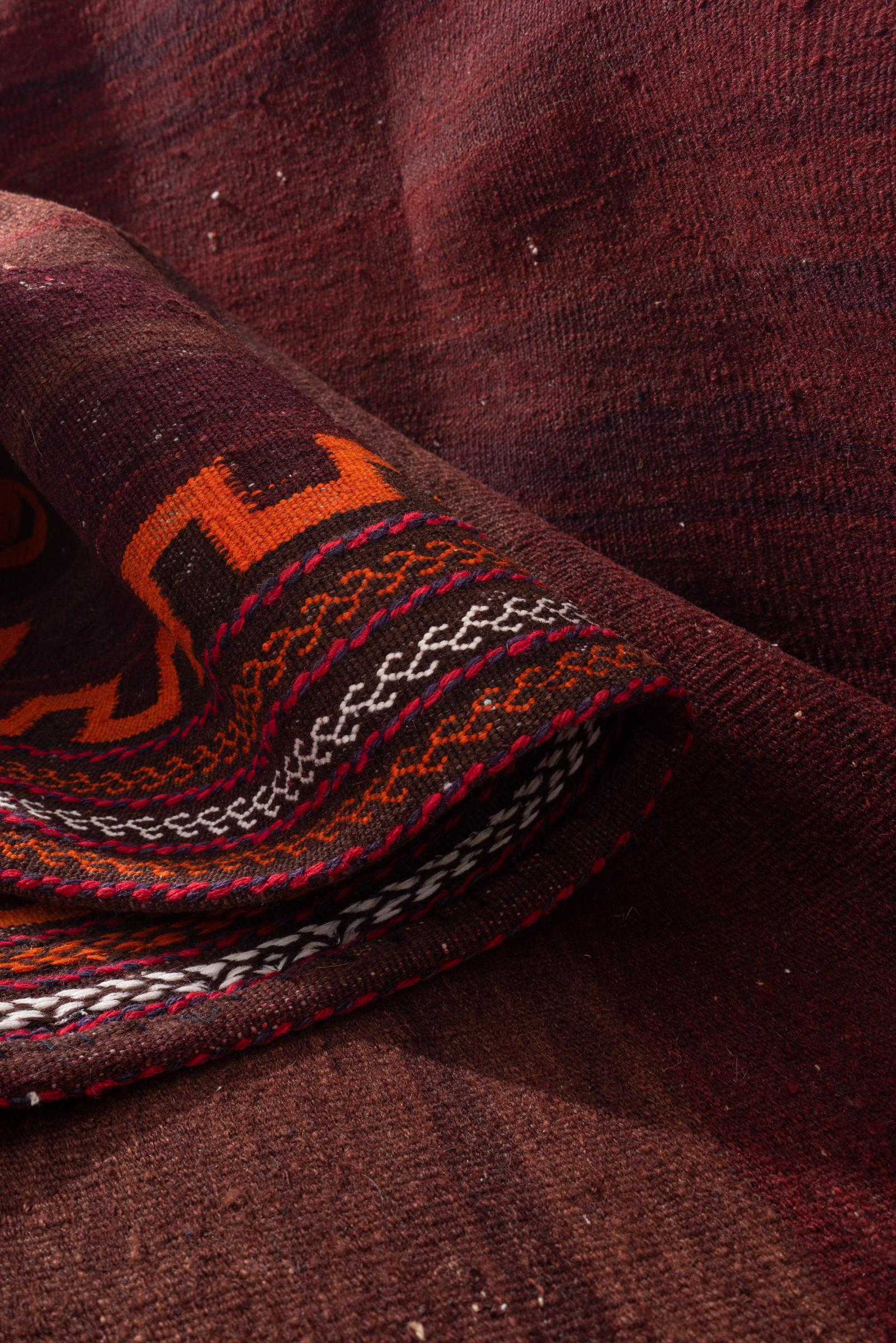 Vintage Afshar Brown/Orange Persian Sofreh Rug