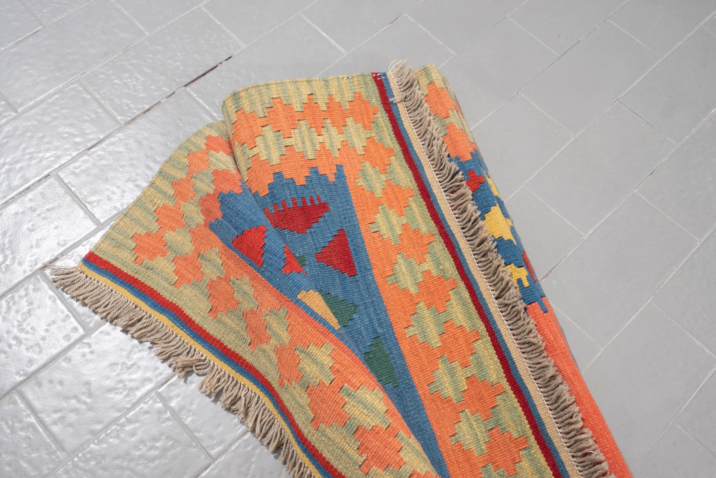 New Weave Qashqai Portrait Persian Kilim Rug