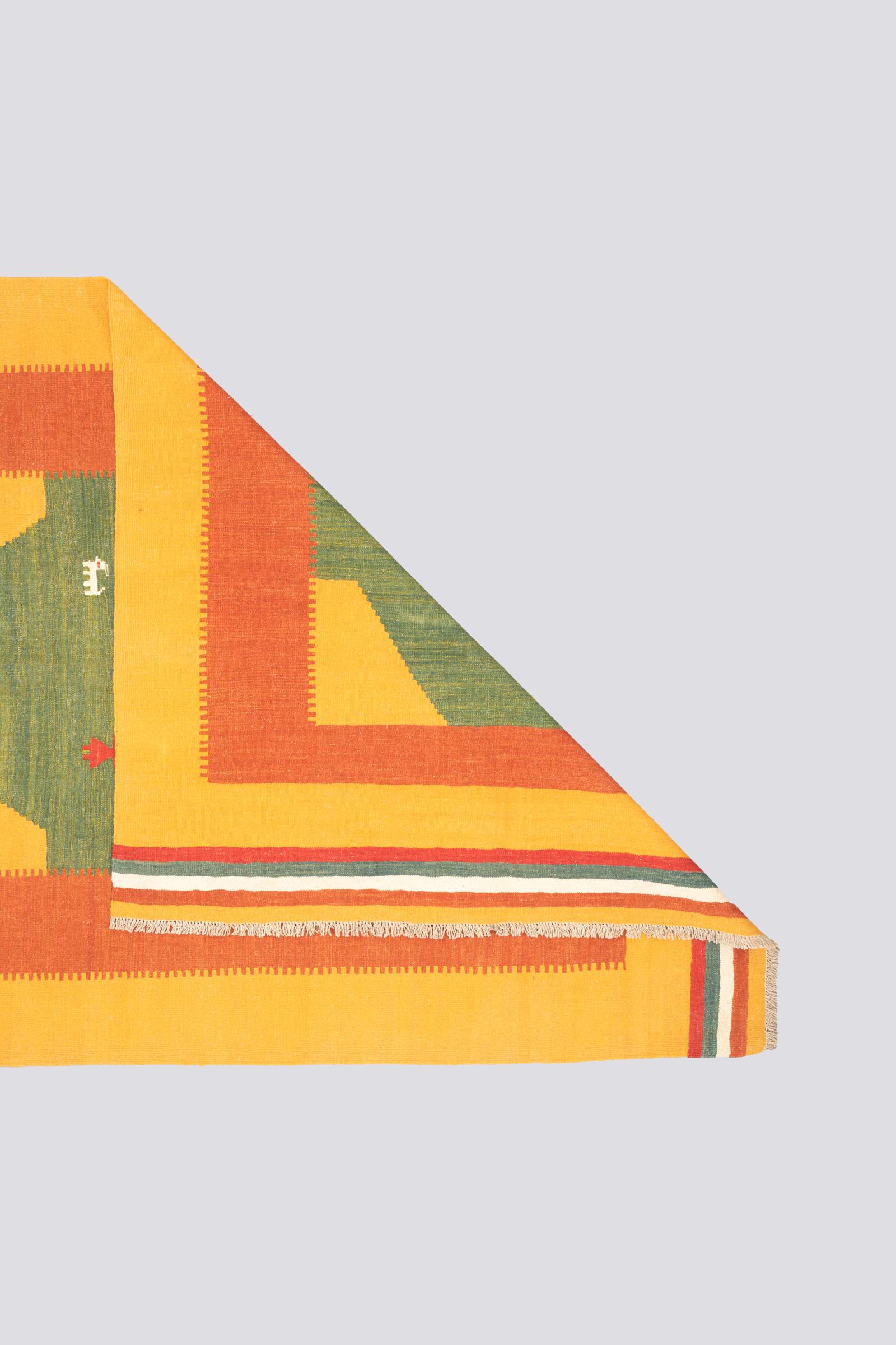 New Weave Qashqai Green Pastures Persian Kilim Rug