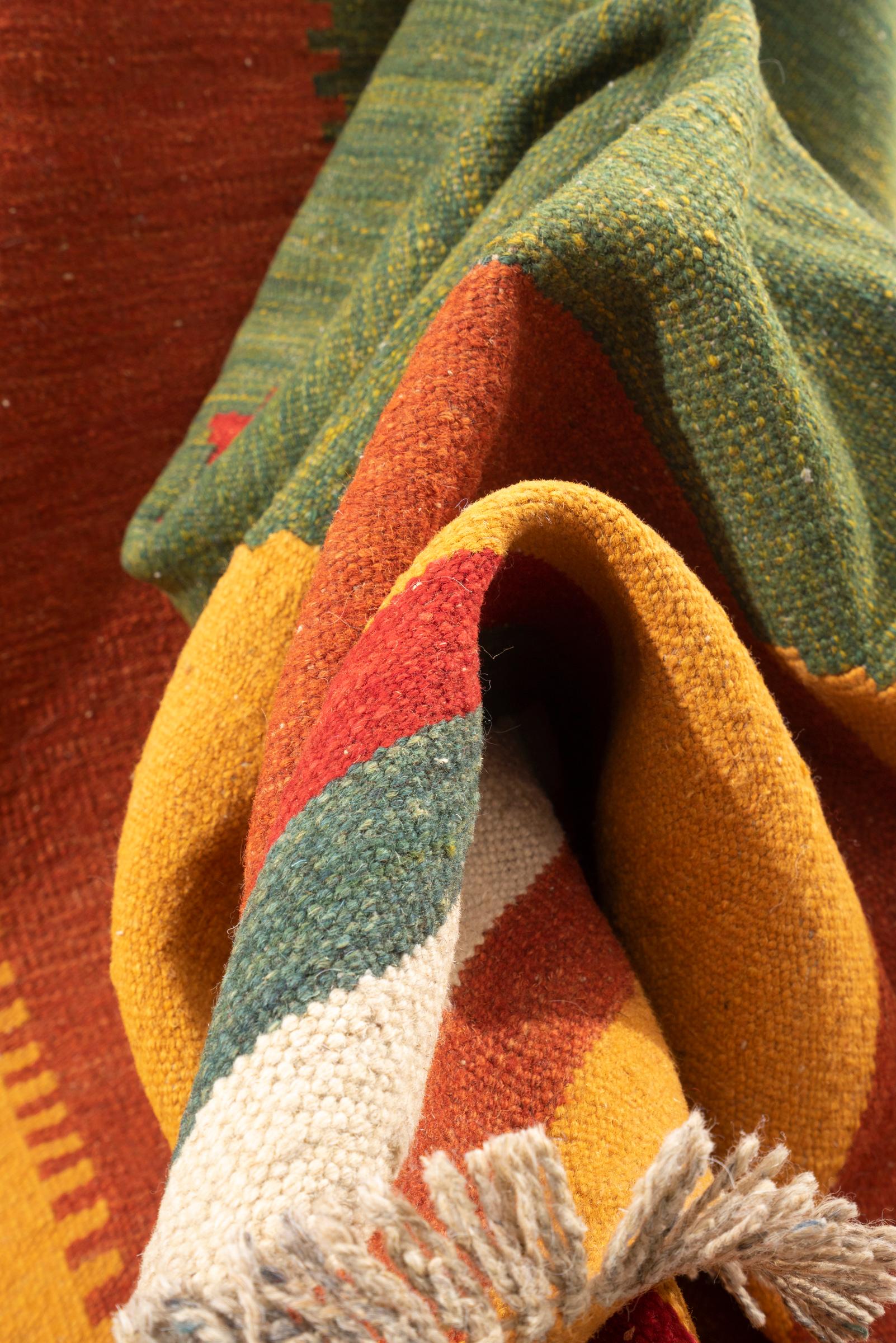 New Weave Qashqai Green Pastures Persian Kilim Rug