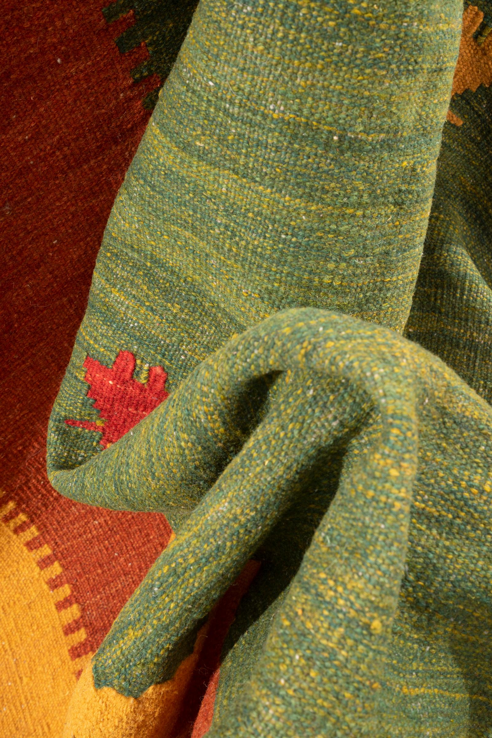 New Weave Qashqai Green Pastures Persian Kilim Rug