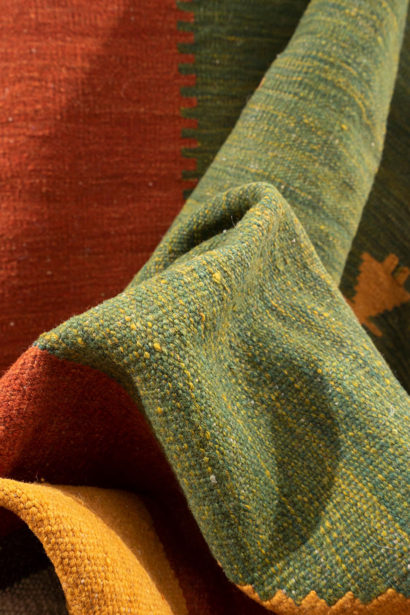 New Weave Qashqai Green Pastures Persian Kilim Rug