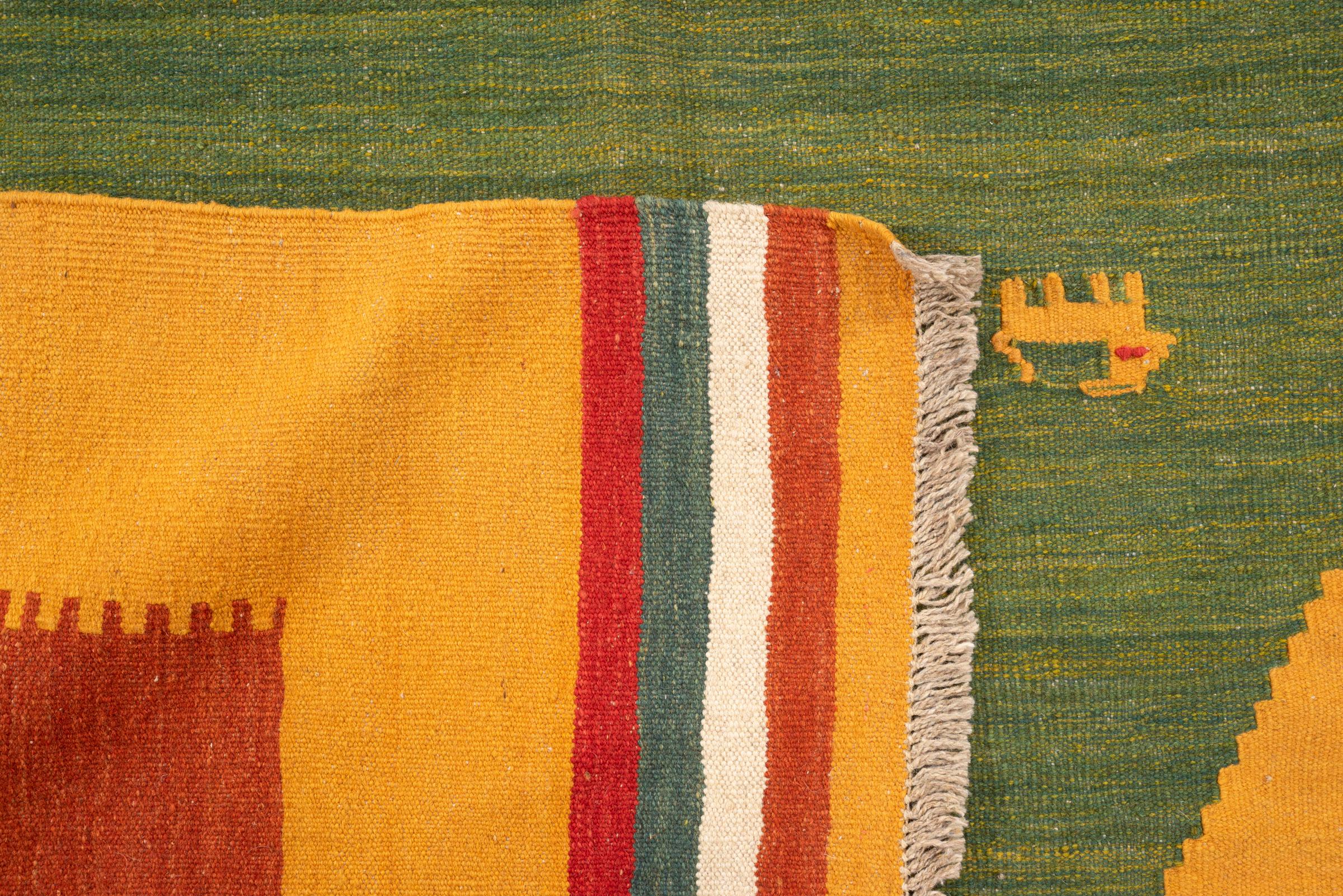 New Weave Qashqai Green Pastures Persian Kilim Rug