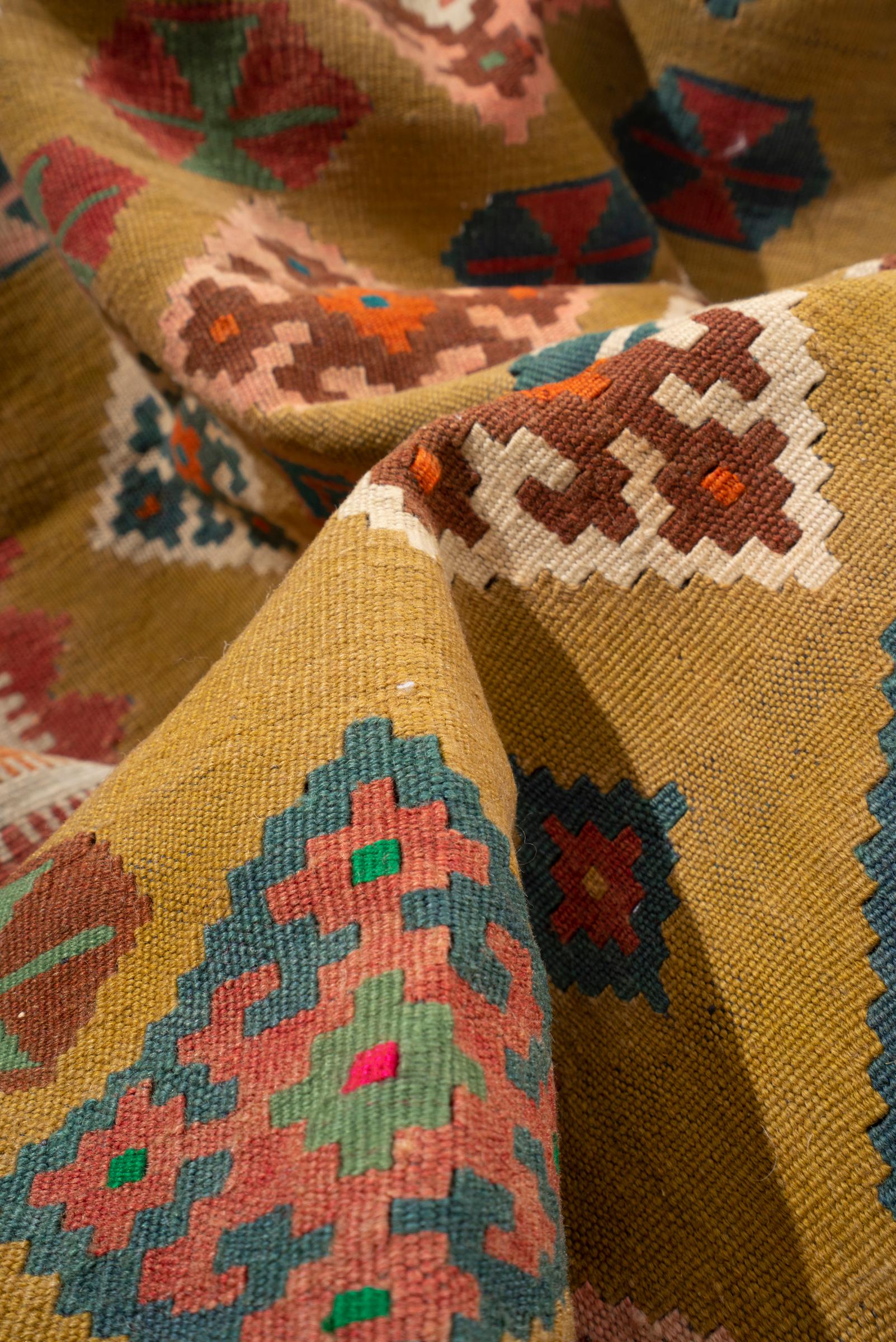 Vintage Qashqai Lion Persian Kilim Rug