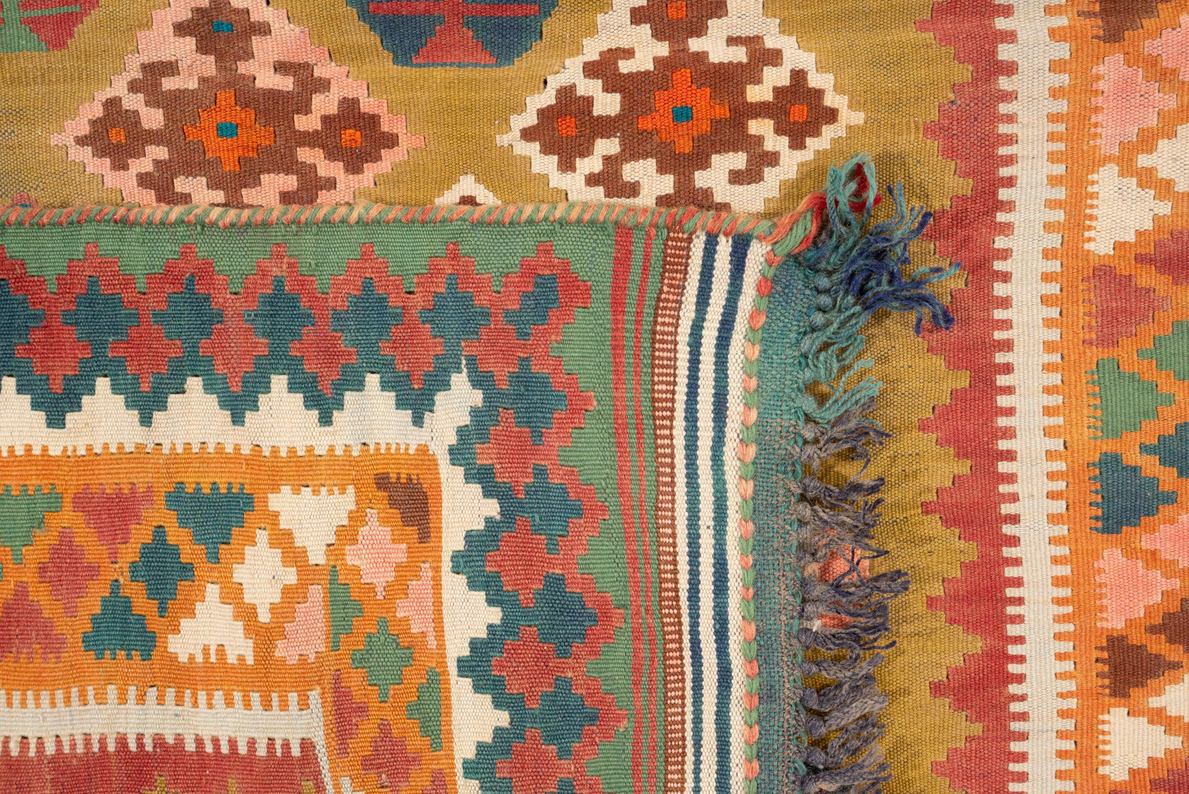 Vintage Qashqai Lion Persian Kilim Rug