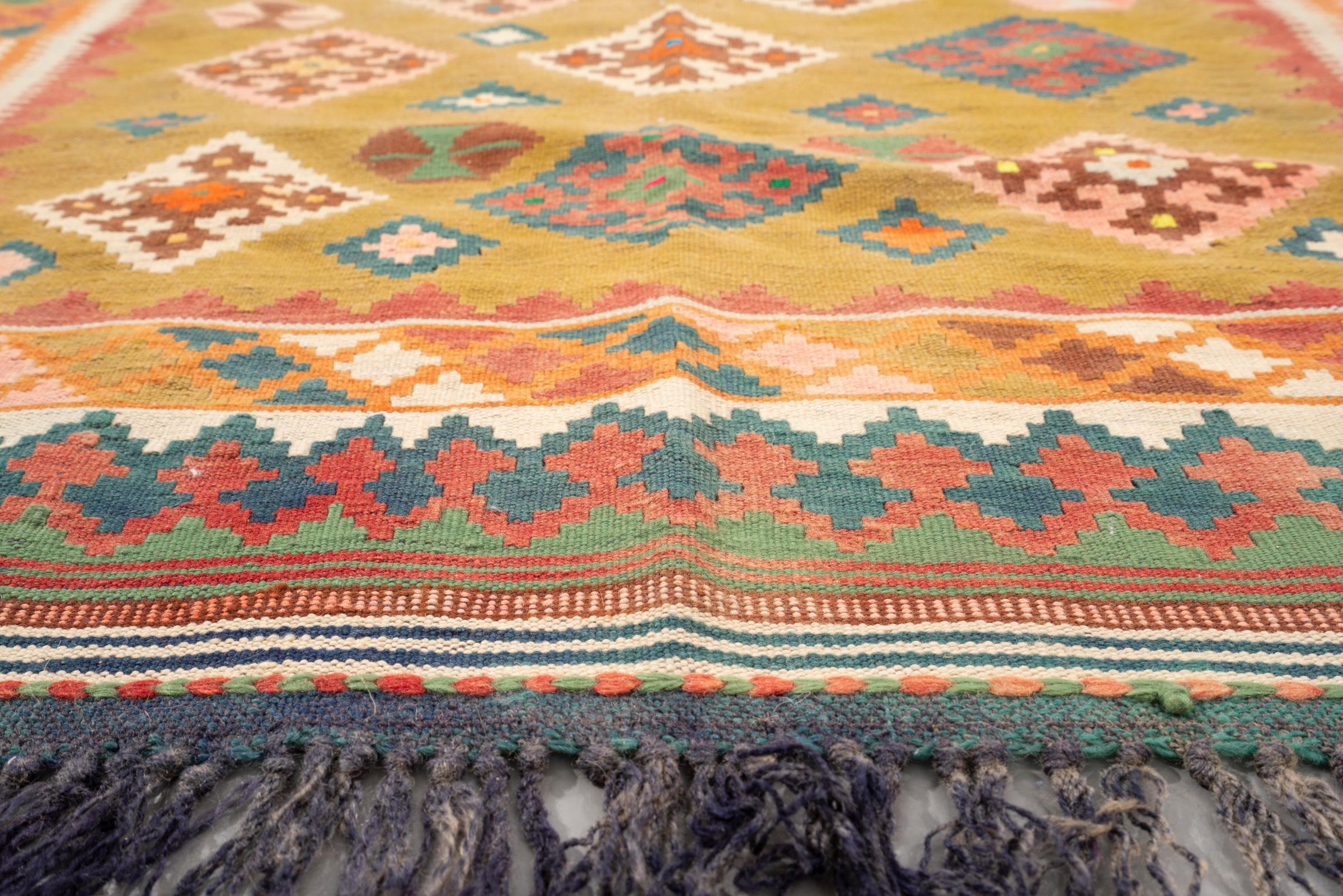 Vintage Qashqai Lion Persian Kilim Rug
