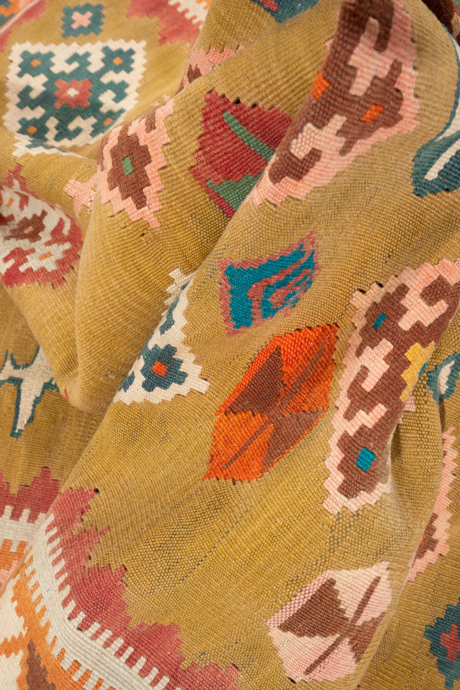 Vintage Qashqai Lion Persian Kilim Rug