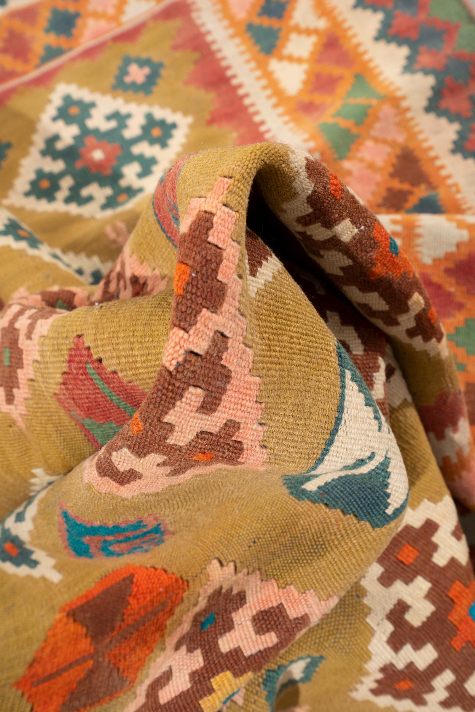 Vintage Qashqai Lion Persian Kilim Rug