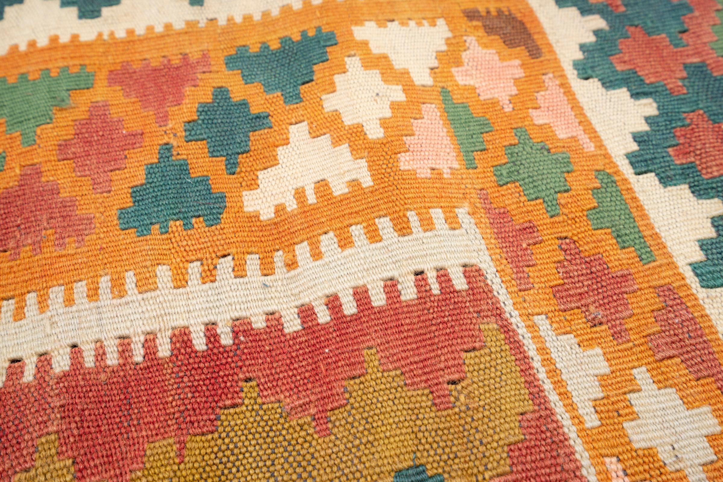 Vintage Qashqai Lion Persian Kilim Rug