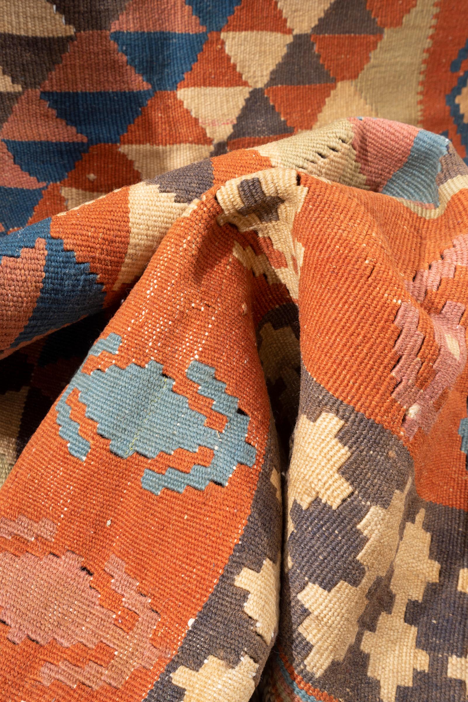 Vintage Qashqai Alvan Persian Kilim Rug