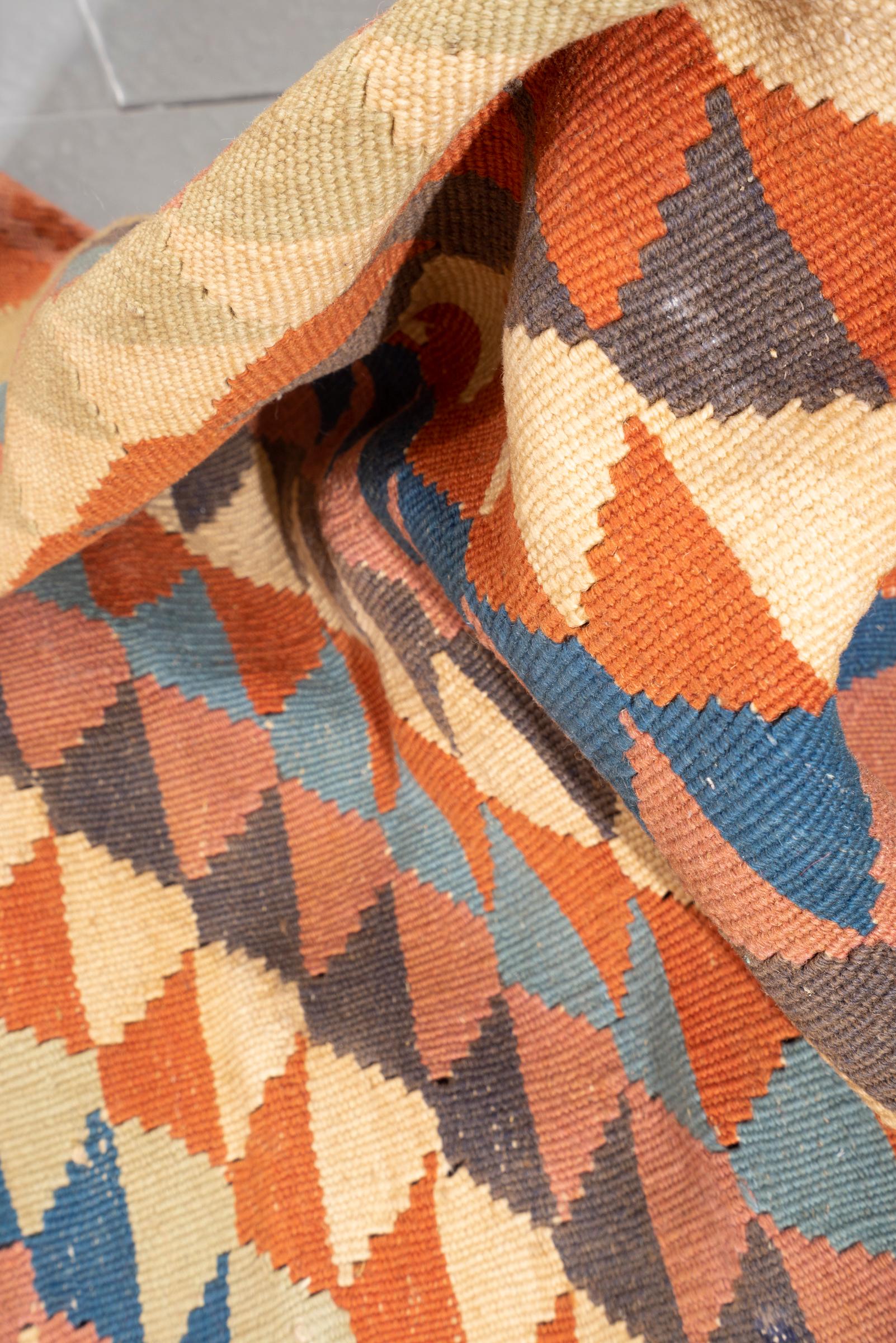 Vintage Qashqai Alvan Persian Kilim Rug